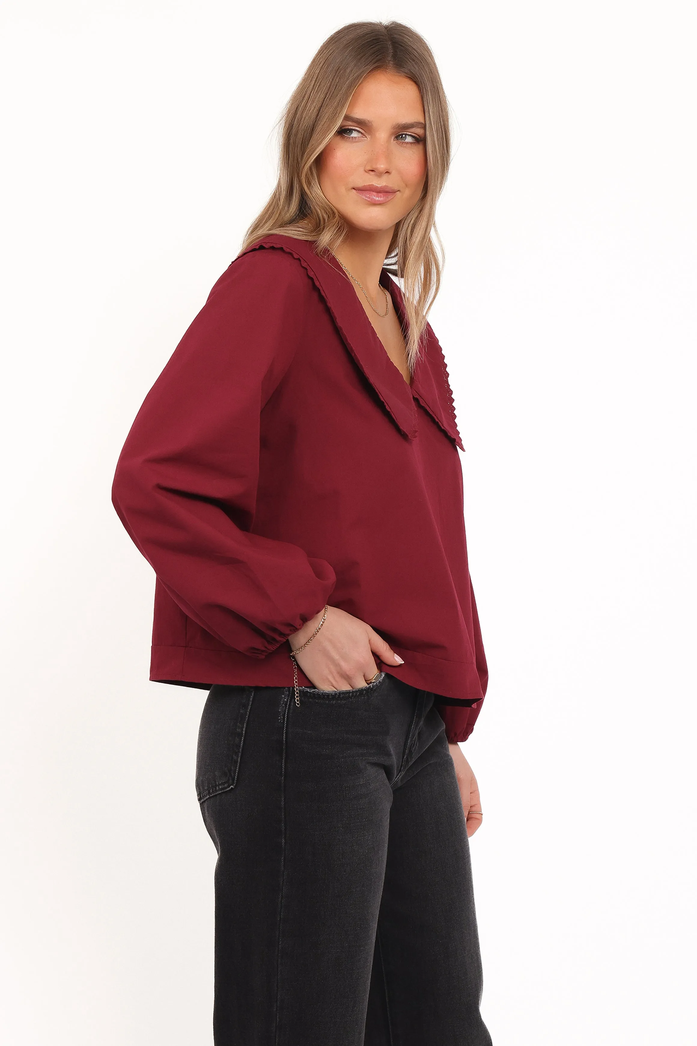 Kenna Long Sleeve Top - Burg sold by Petal & Pup product image thumbnail 4