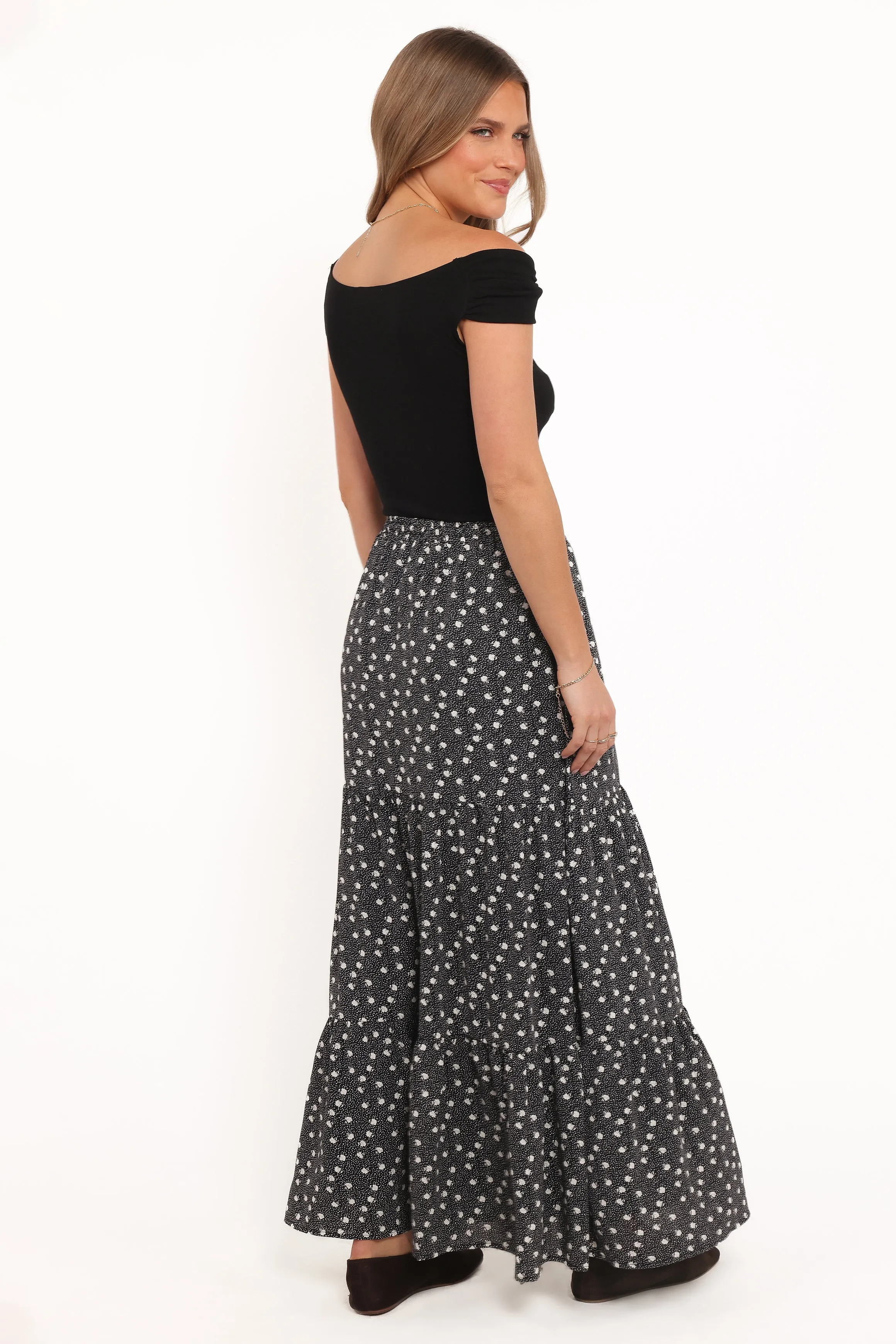 Vincent Tier Maxi Skirt - Black Floral sold by Petal & Pup product image thumbnail 5