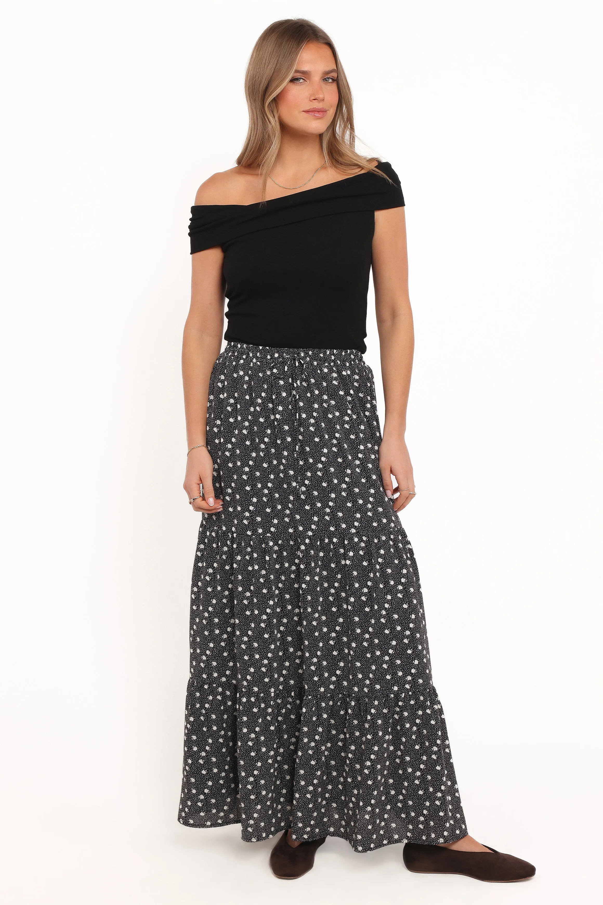 Vincent Tier Maxi Skirt - Black Floral sold by Petal & Pup product image thumbnail 2