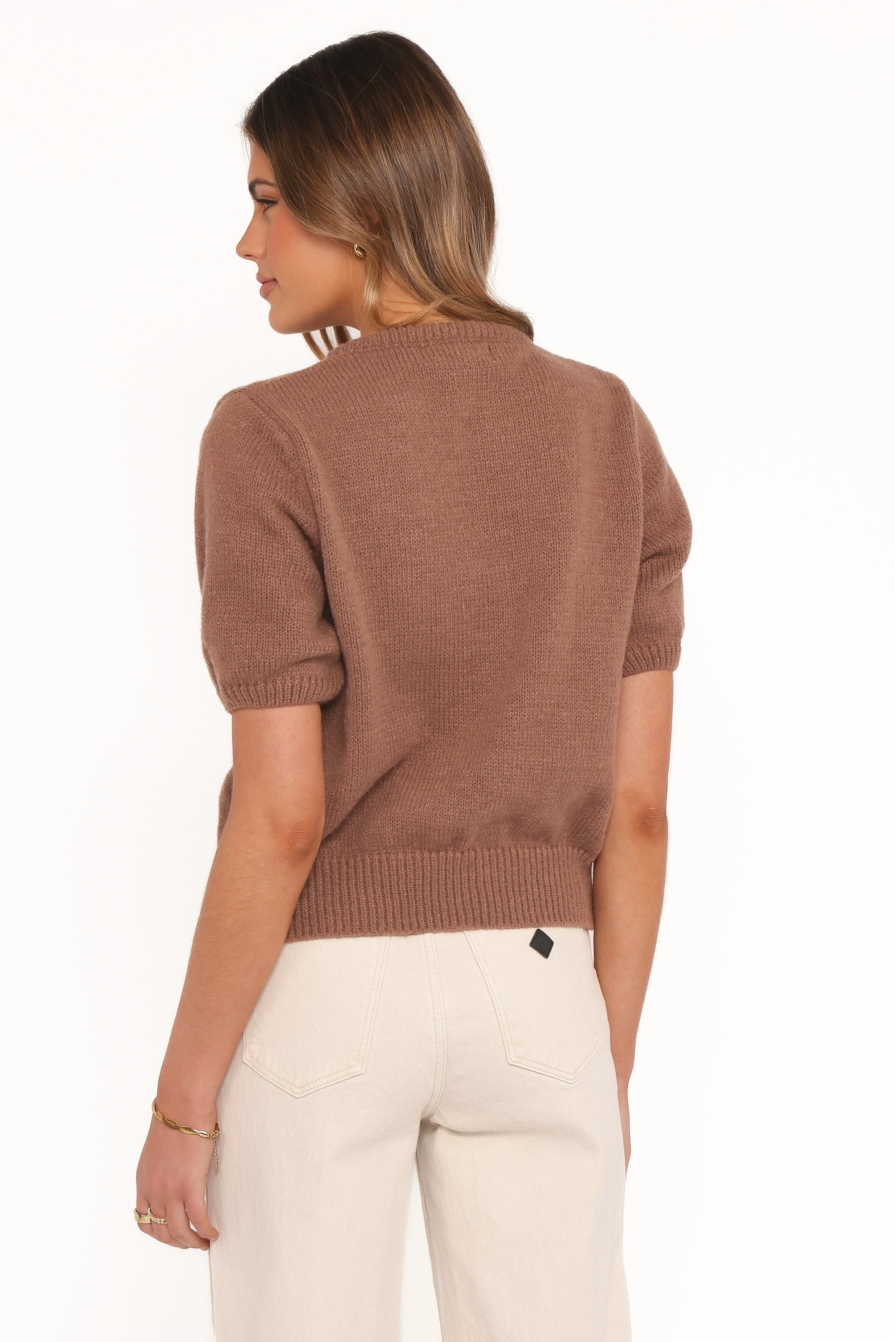 Koskie Tie Knit Top - Chocolate sold by Petal & Pup product image thumbnail 5