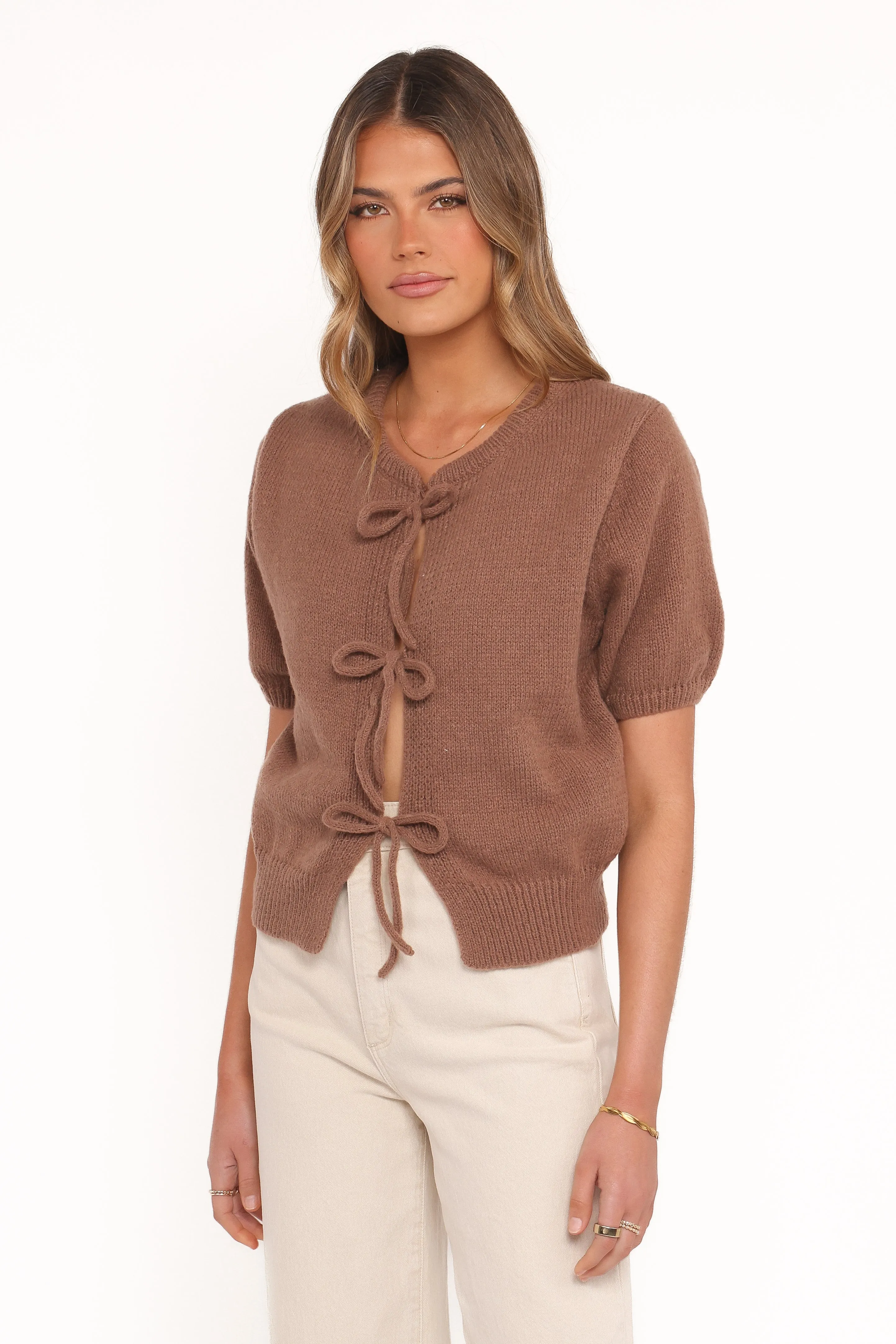 Koskie Tie Knit Top - Chocolate sold by Petal & Pup product image thumbnail 4