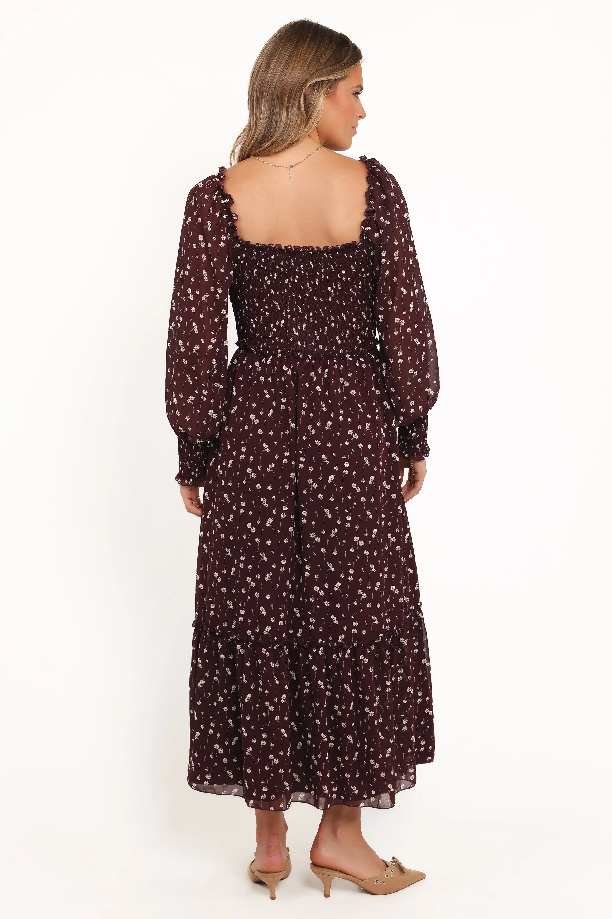 Keziah Long Sleeve Maxi Dress - Burgundy Floral sold by Petal & Pup product image thumbnail 5