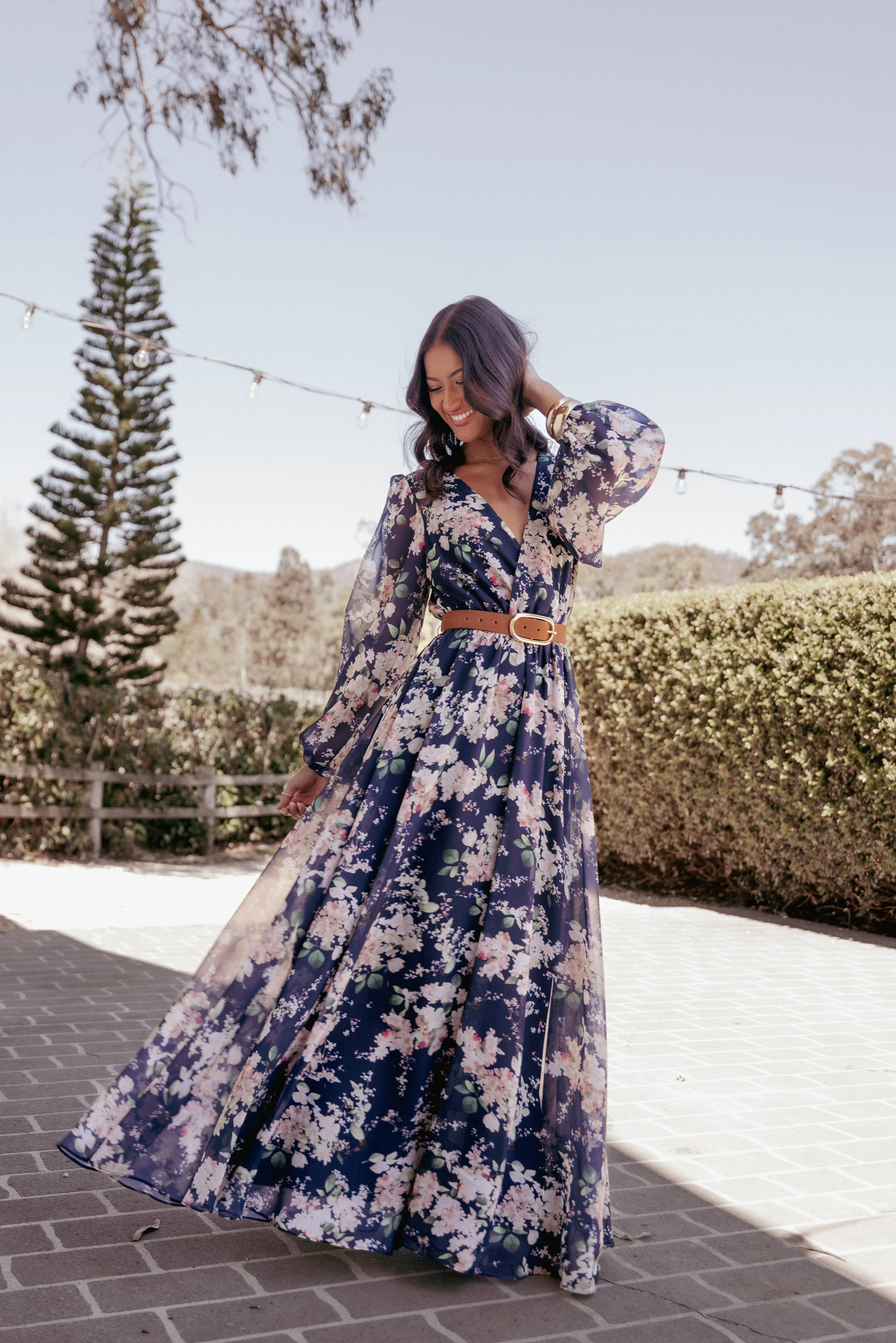 Anisa Maxi Dress - Navy Floral sold by Petal & Pup