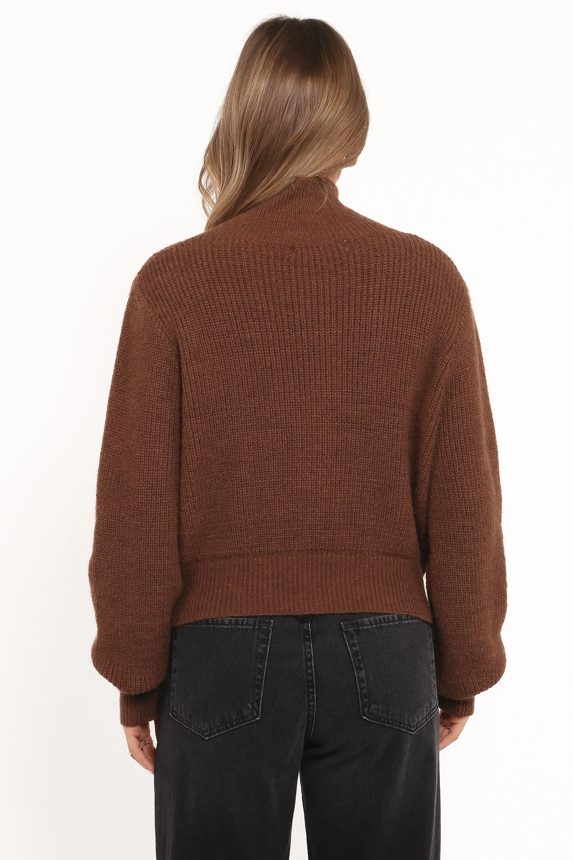 Kourtney Zip Cardigan - Brown sold by Petal & Pup product image thumbnail 5