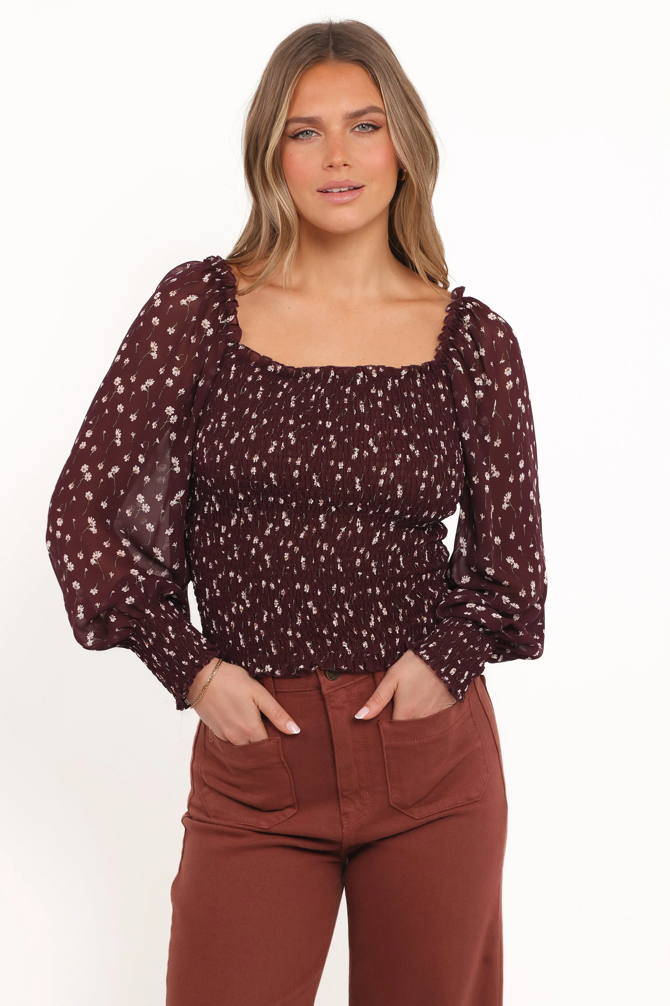 Greta Top - Burgundy Floral sold by Petal & Pup product image thumbnail 2
