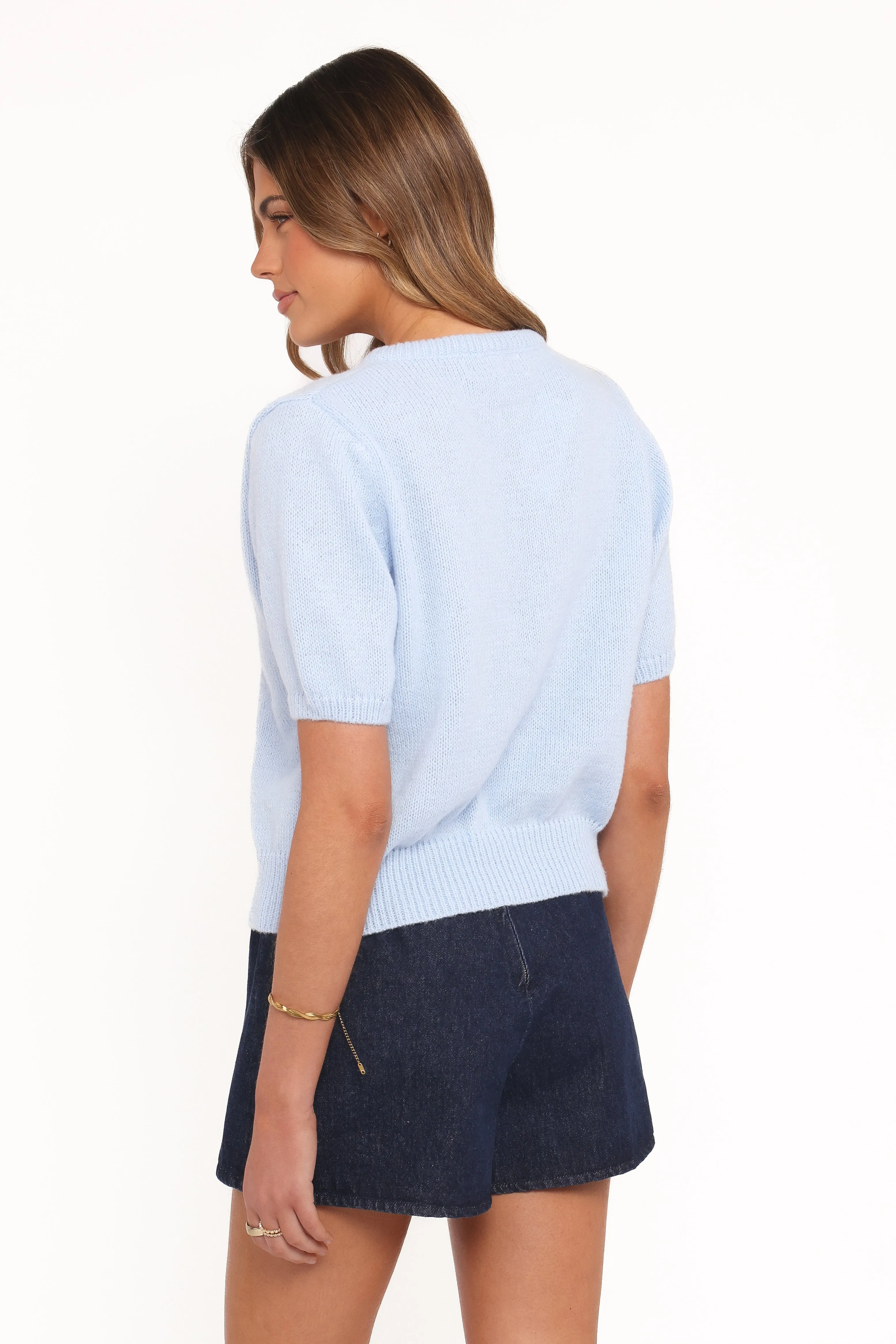Koskie Tie Knit Top - Blue sold by Petal & Pup product image thumbnail 5