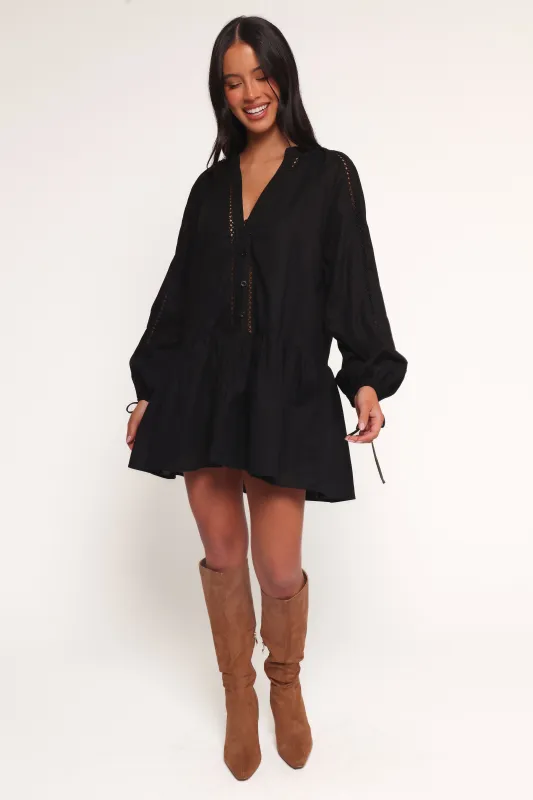 Hart Long Sleeve Mini Dress - Black sold by Petal & Pup