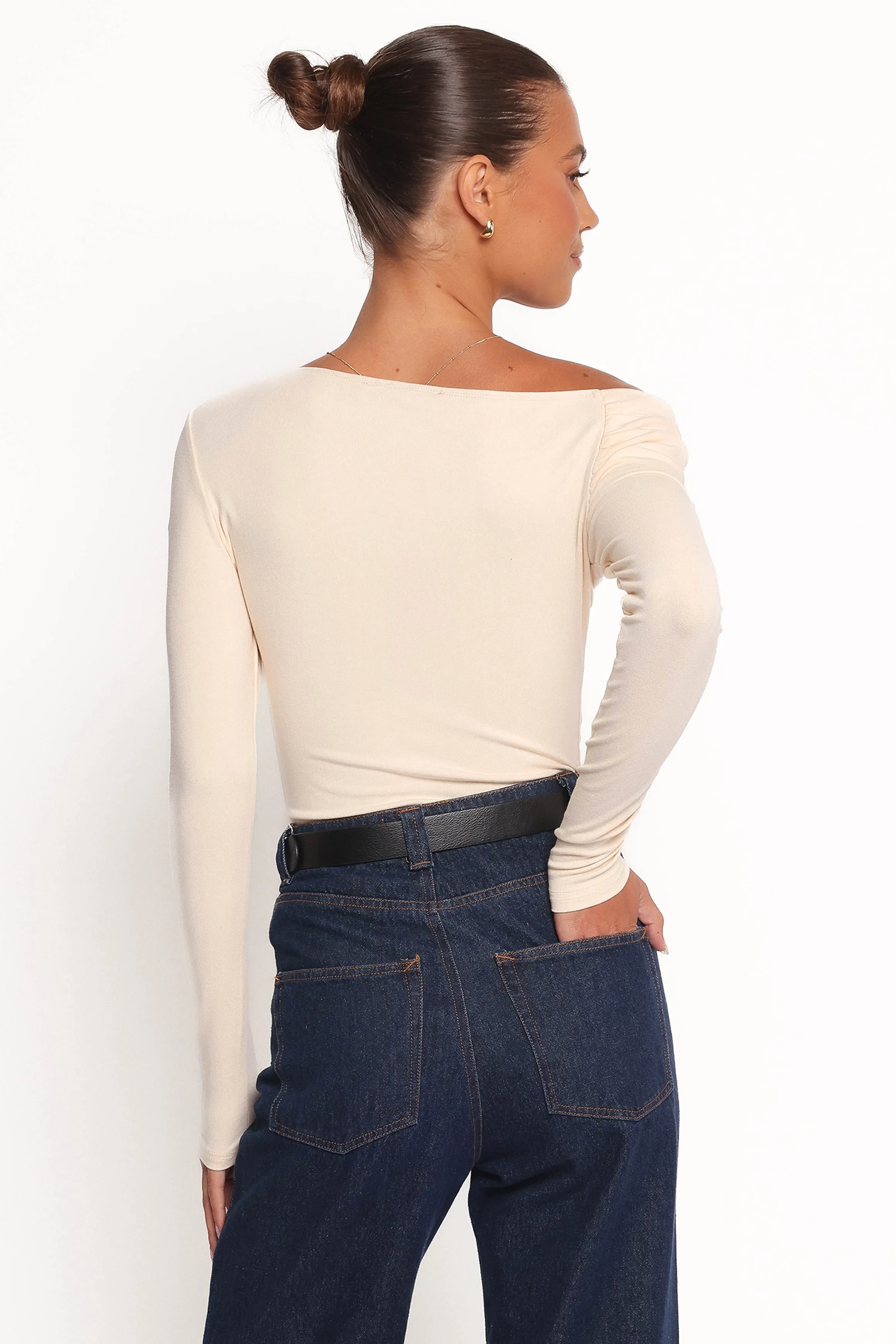 Liah Off Shoulder Knit Top - Cream sold by Petal & Pup product image thumbnail 5