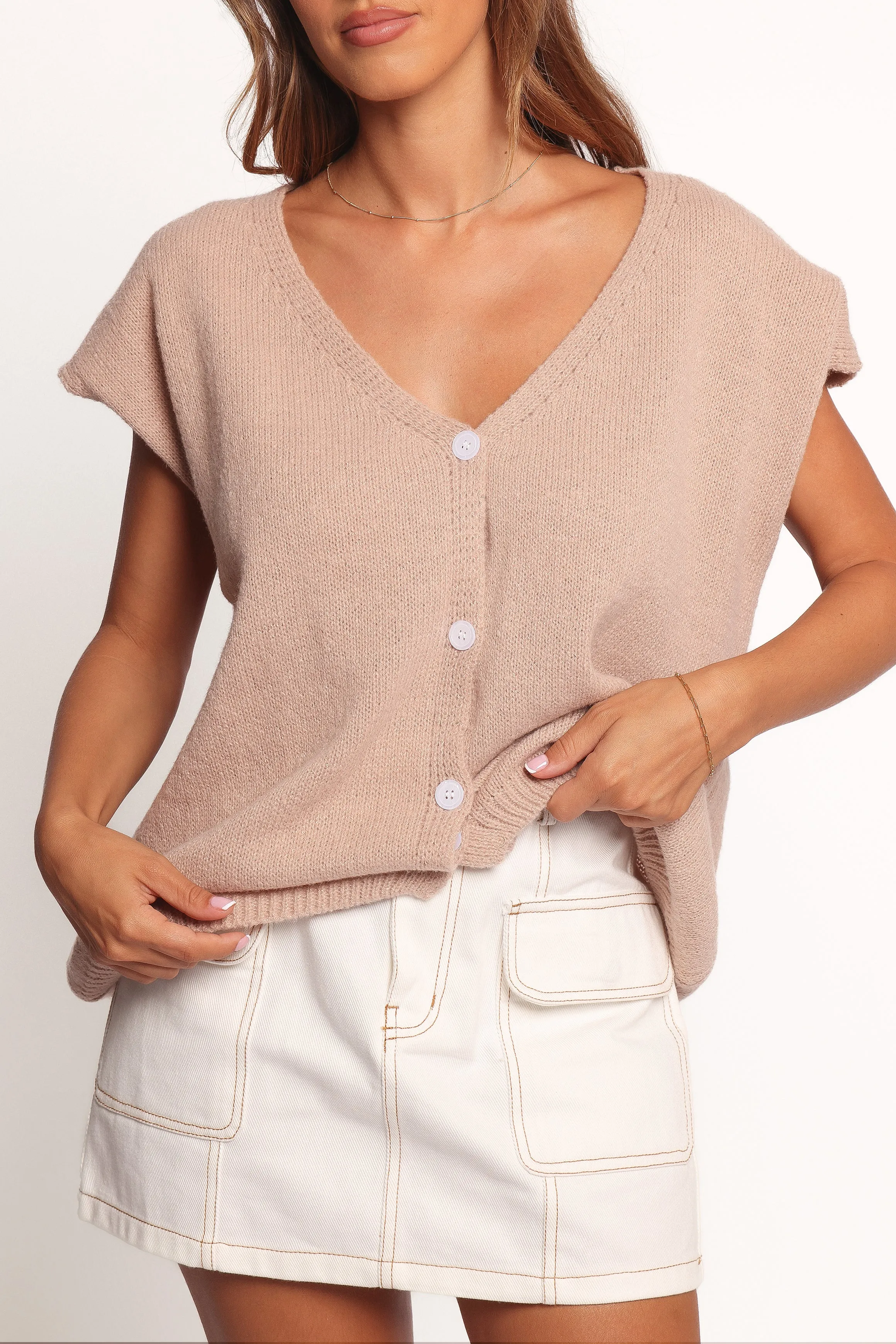 Mariana Knit Vest - Beige Marle sold by Petal & Pup product image thumbnail 3