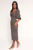 Oona Midi Dress - Brown Blue Floral sold by Petal & Pup
