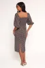 Oona Midi Dress - Brown Blue Floral sold by Petal & Pup