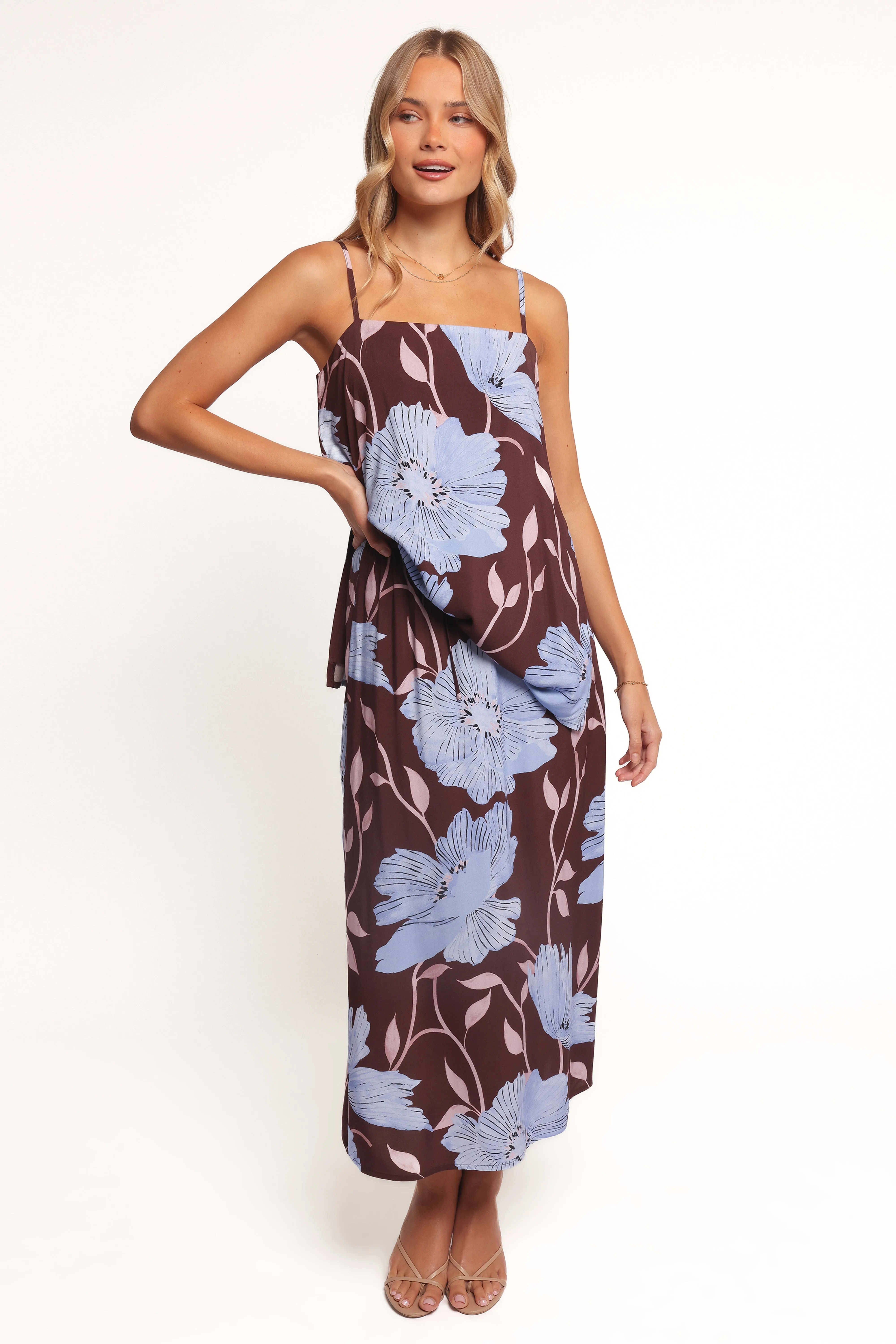 Angie Midi Skirt - Blue Poppies sold by Petal & Pup product image thumbnail 3