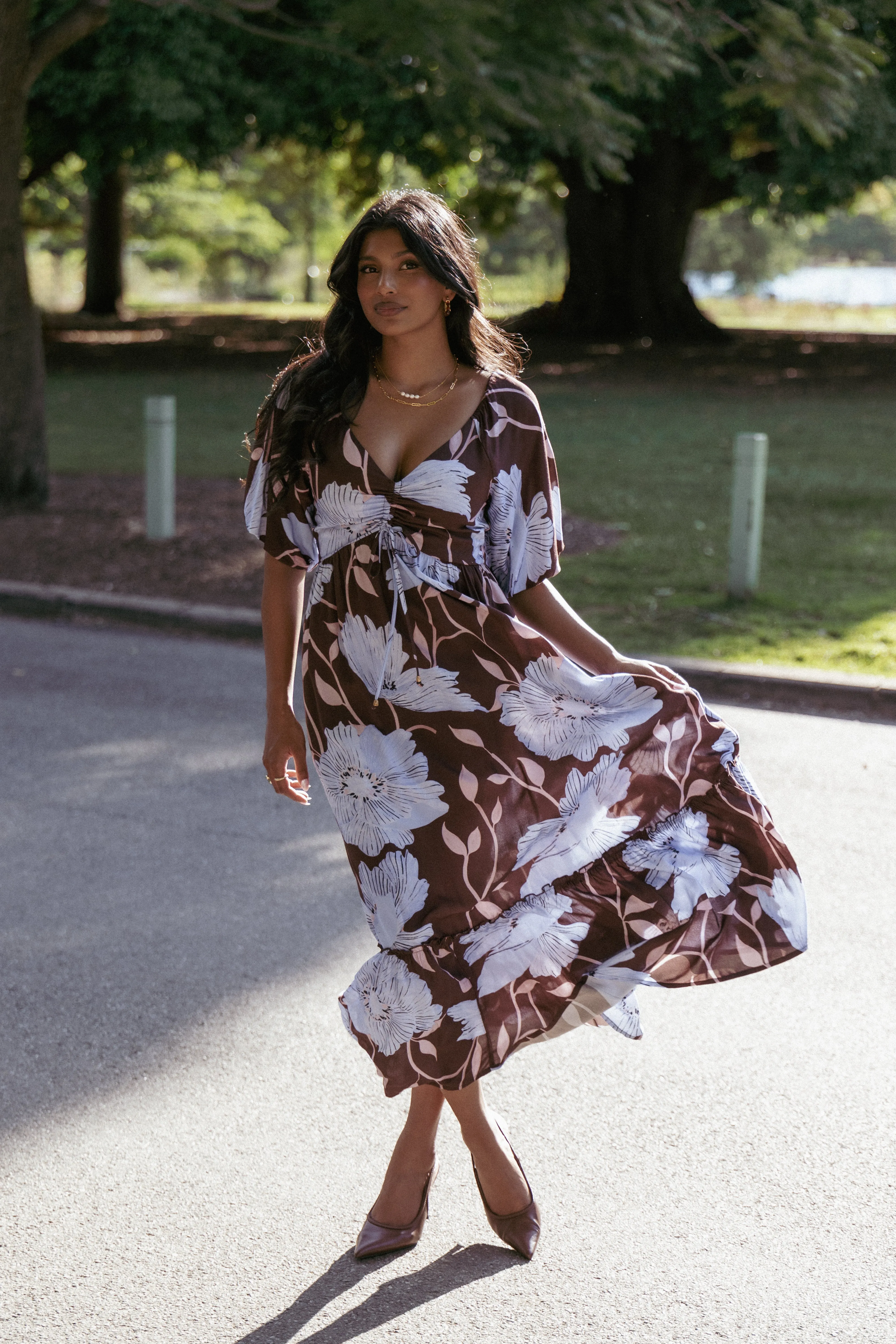 Annabella Maxi Dress - Blue Poppies sold by Petal & Pup