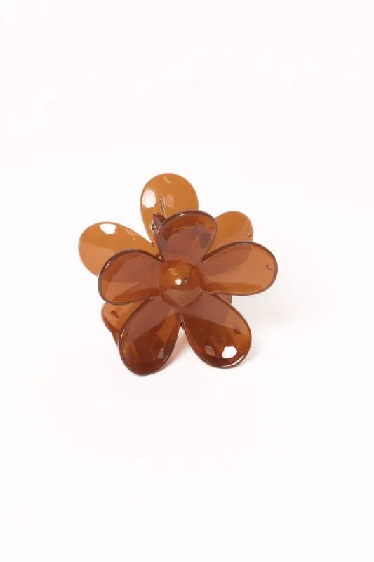 Leona Flower Clip - Brown sold by Petal & Pup