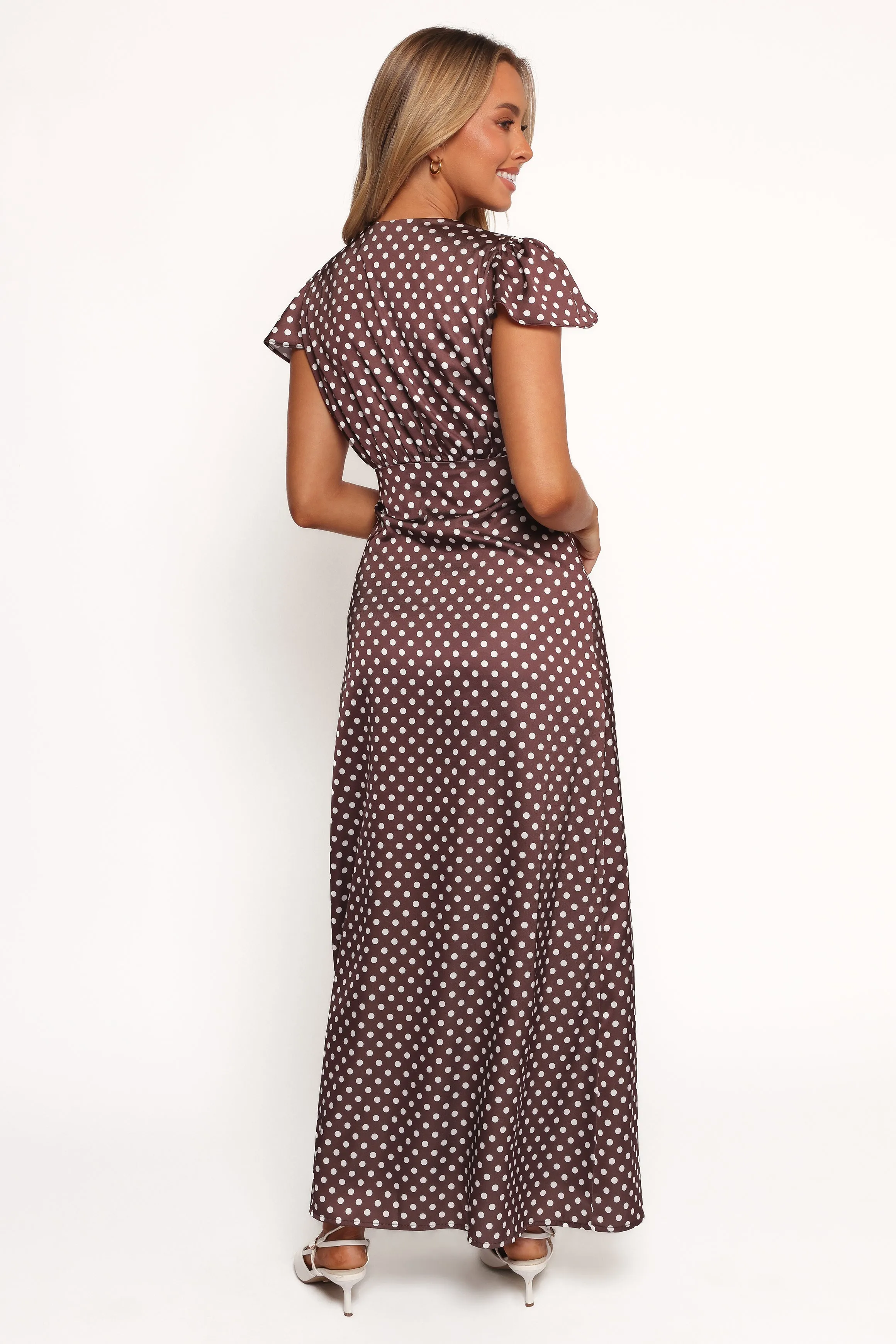 Dean Maxi Dress - Brown Polka Dot sold by Petal & Pup product image thumbnail 3