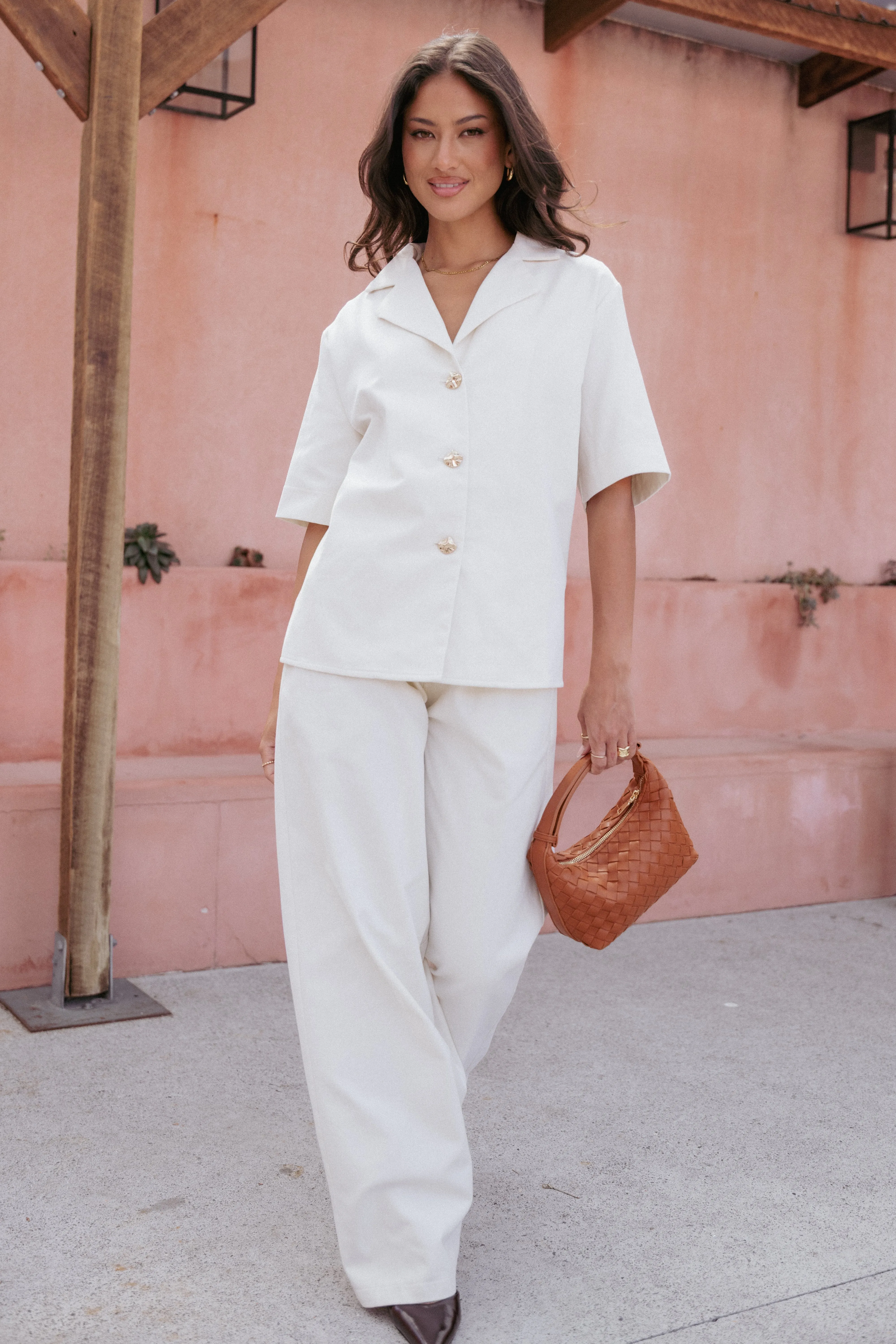 Odelia Denim Shirt - Off White sold by Petal & Pup