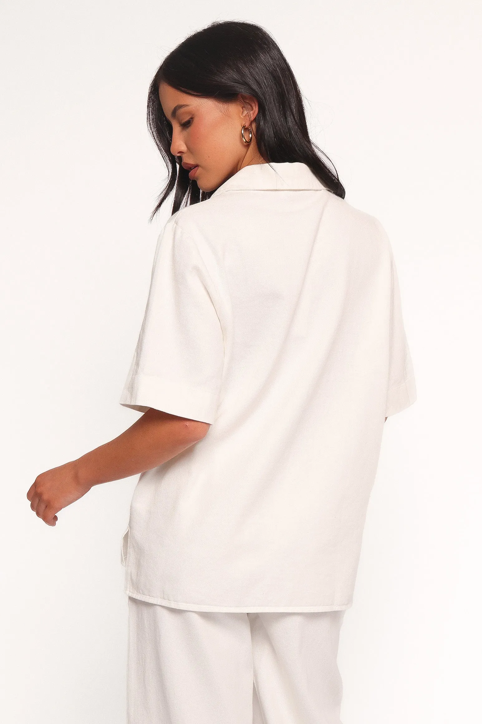 Odelia Denim Shirt - Off White sold by Petal & Pup product image thumbnail 4