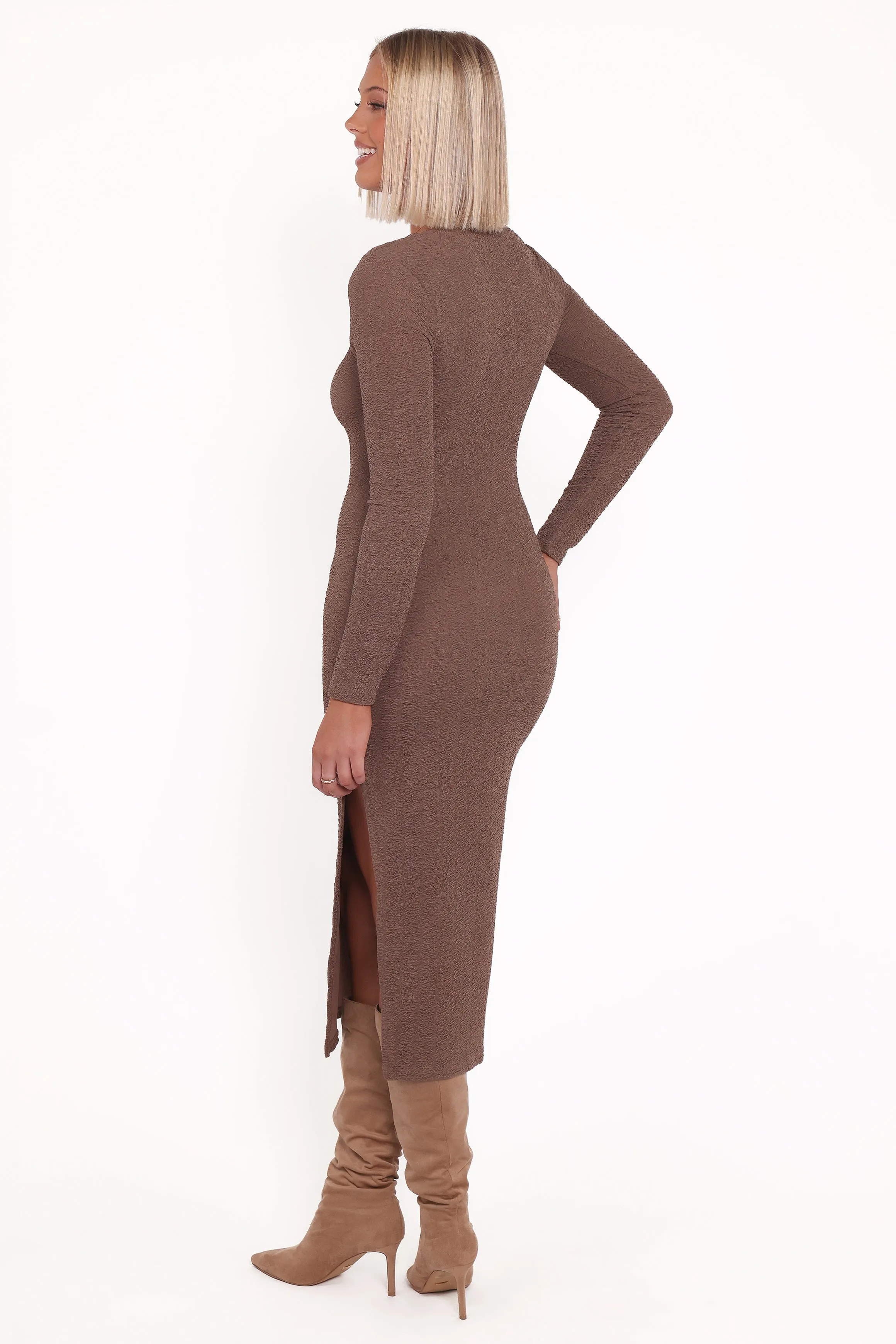 Laney Long Sleeve Midi Dress - Olive sold by Petal & Pup product image thumbnail 4