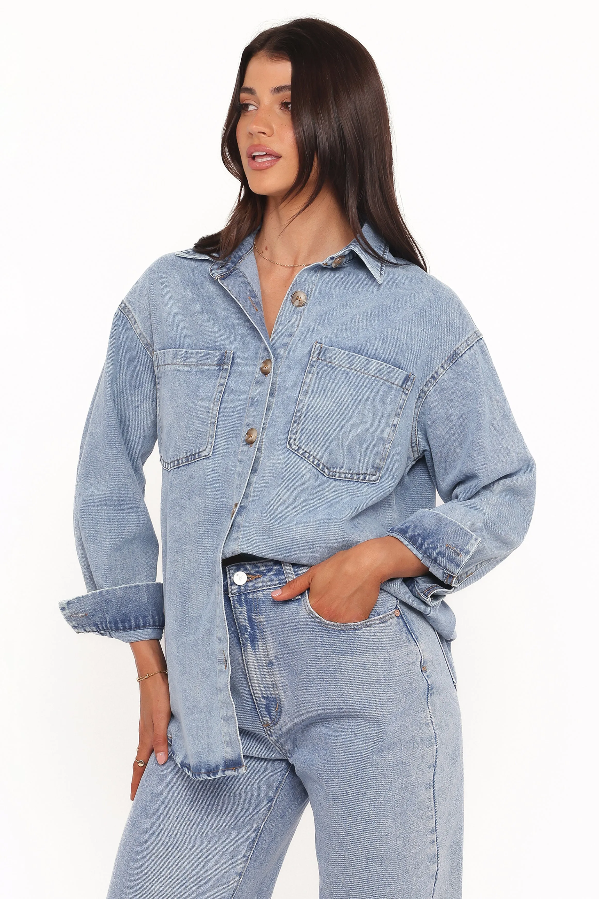 Anicia Denim Shirt - Light sold by Petal & Pup product image thumbnail 3