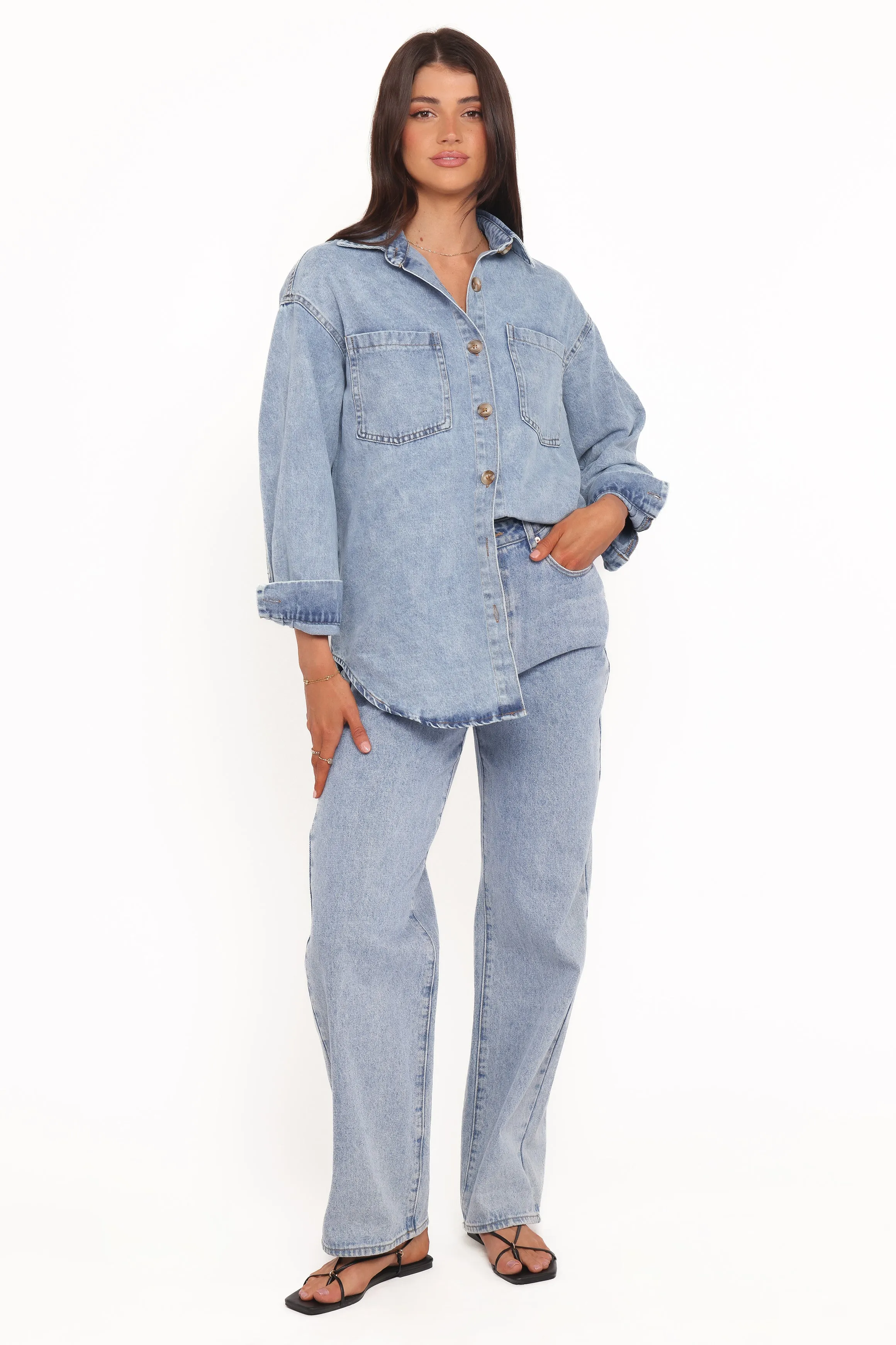 Anicia Denim Shirt - Light sold by Petal & Pup product image thumbnail 5