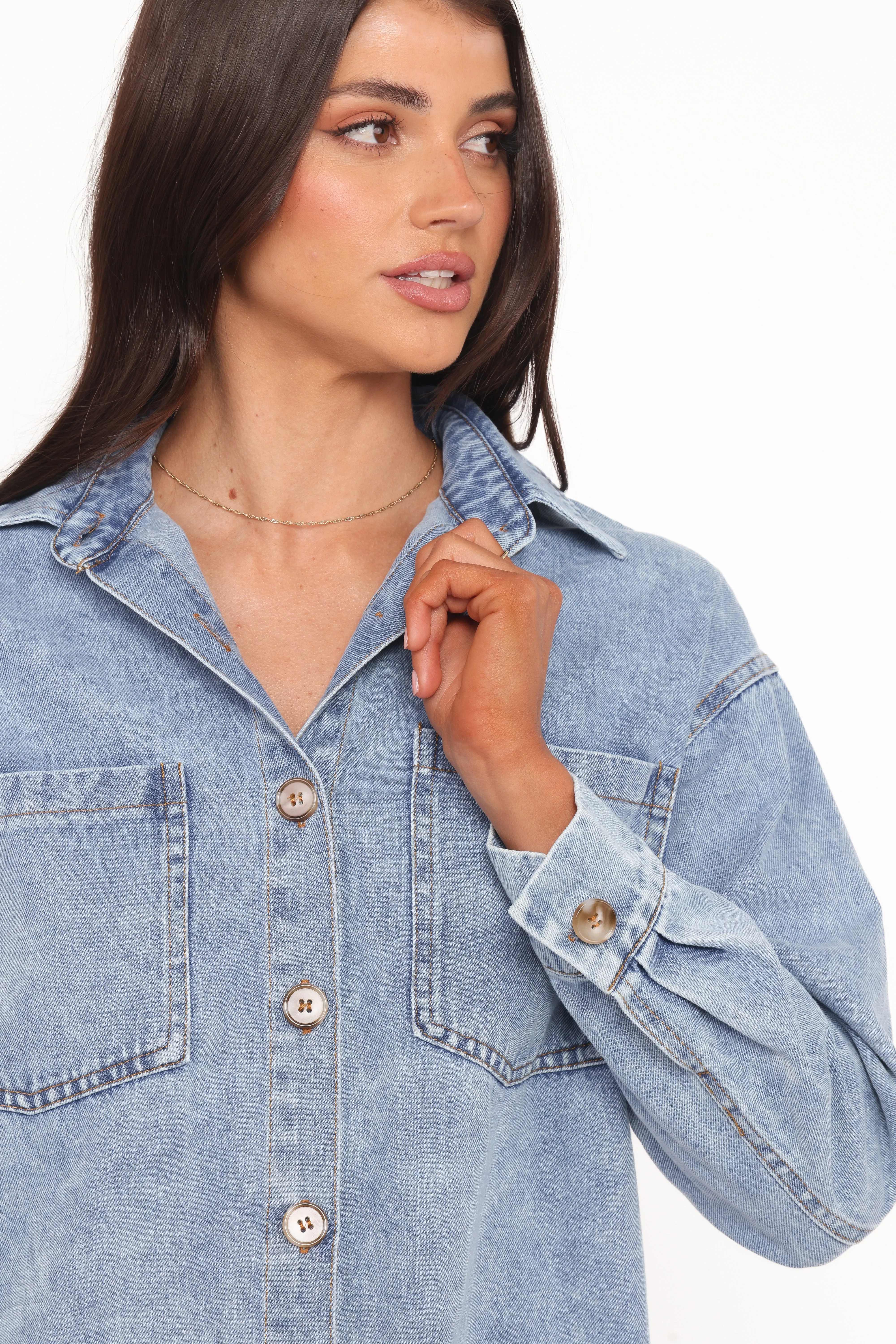Anicia Denim Shirt - Light sold by Petal & Pup product image thumbnail 2