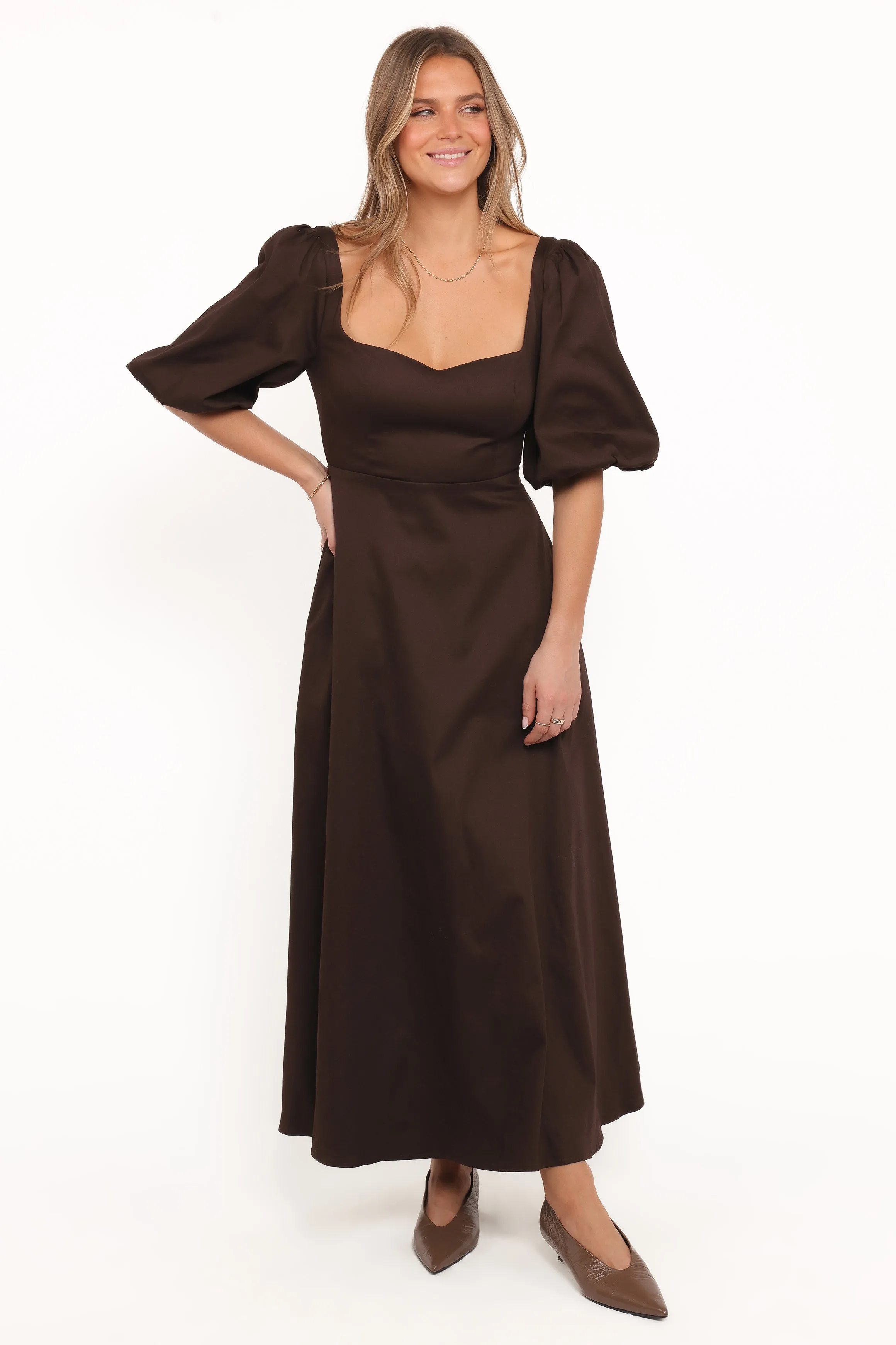 Merlena Maxi Dress - Chocolate sold by Petal & Pup