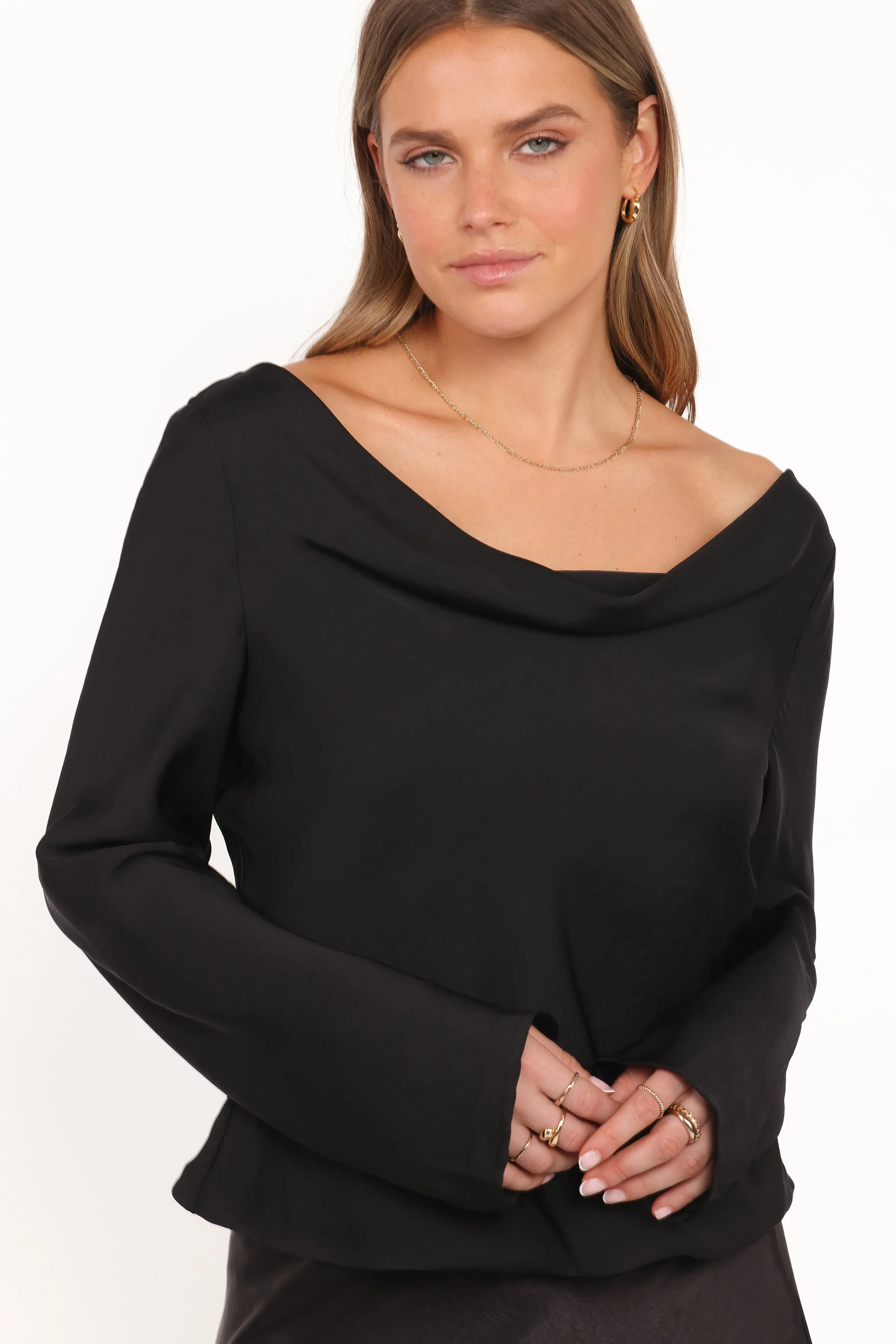 Vinita Long Sleeve Top - Black sold by Petal & Pup