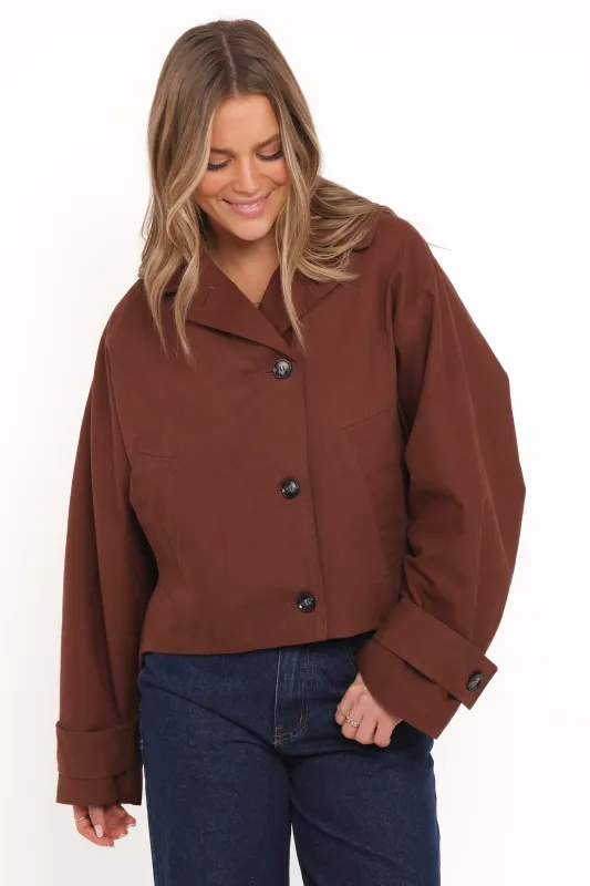 Notion Cropped Trench - Espresso sold by Petal & Pup