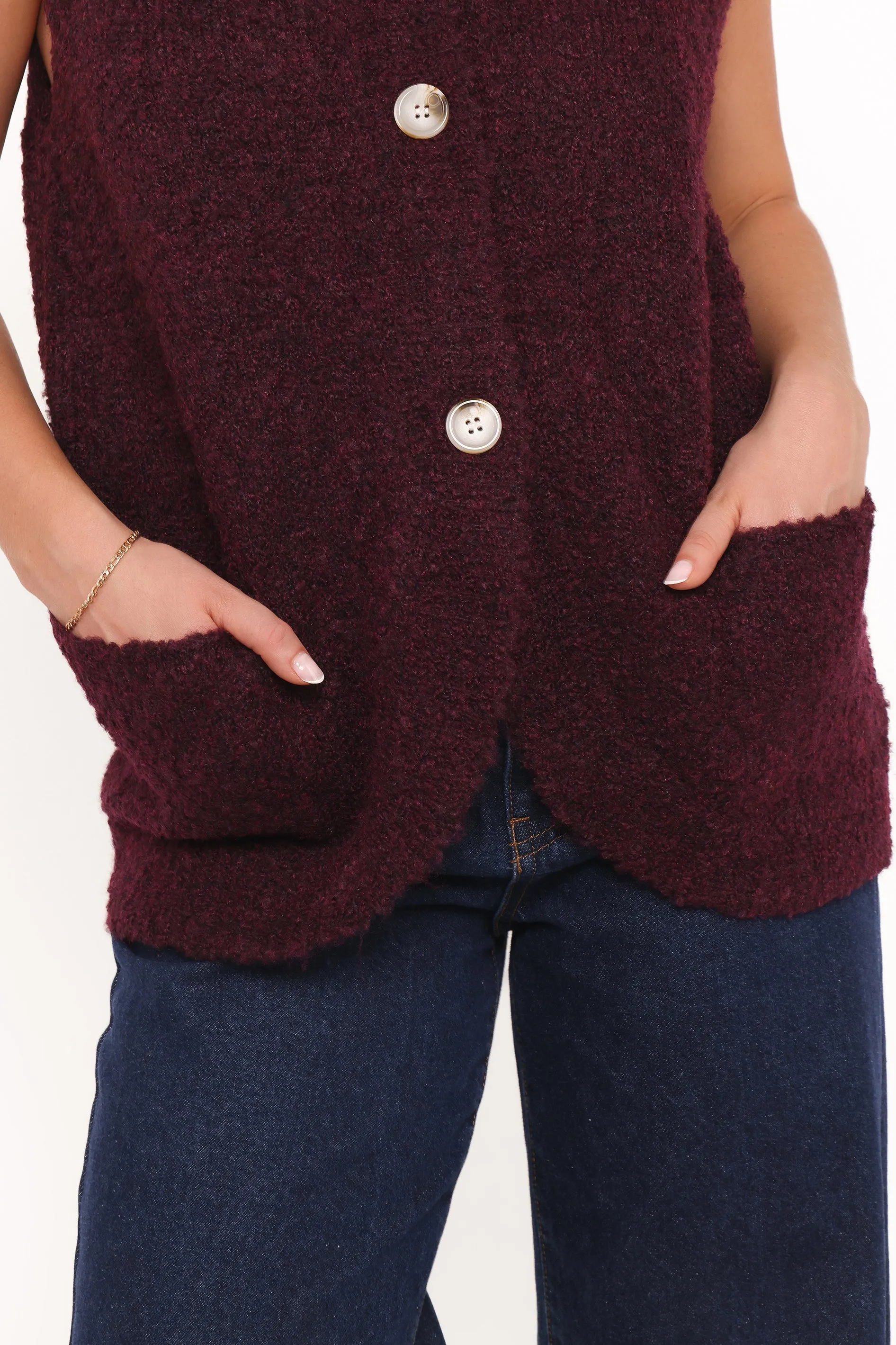Avery Knit Vest - Wine sold by Petal & Pup product image thumbnail 3