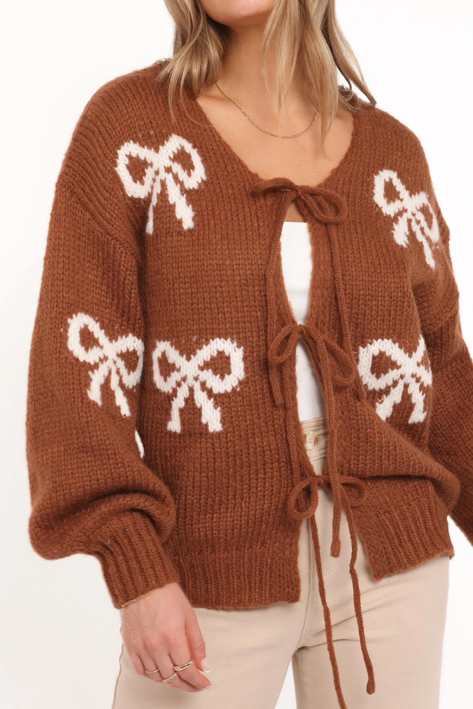 Vienna Bow Cardigan - Camel sold by Petal & Pup product image thumbnail 2