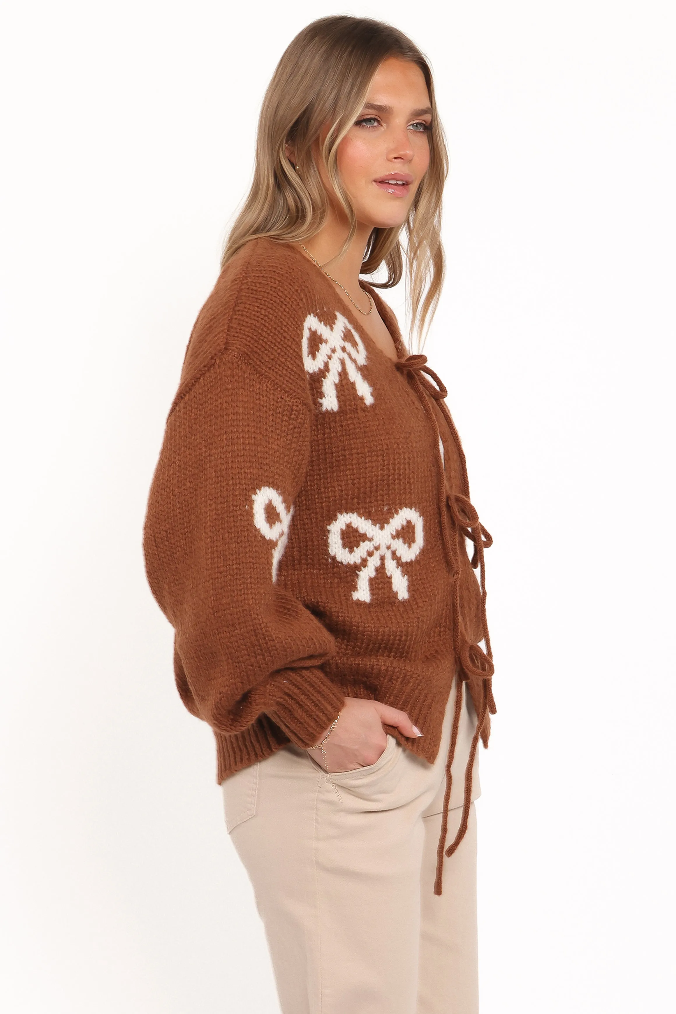 Vienna Bow Cardigan - Camel sold by Petal & Pup product image thumbnail 3