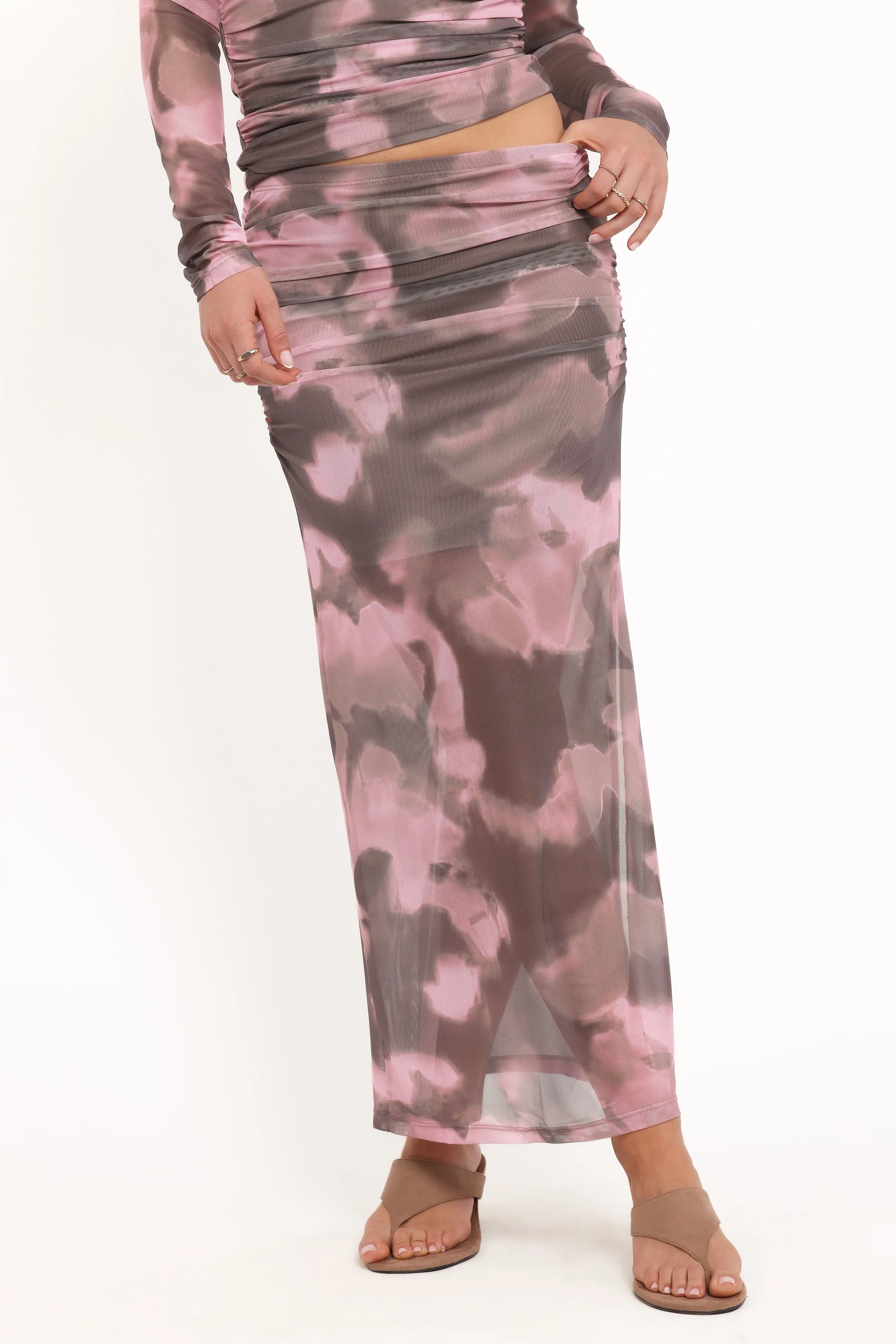 Caelira Skirt - Pink/Brown Print sold by Petal & Pup product image thumbnail 3