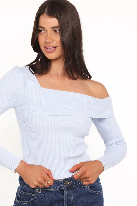 Aleena Knit Top - Light Blue sold by Petal & Pup
