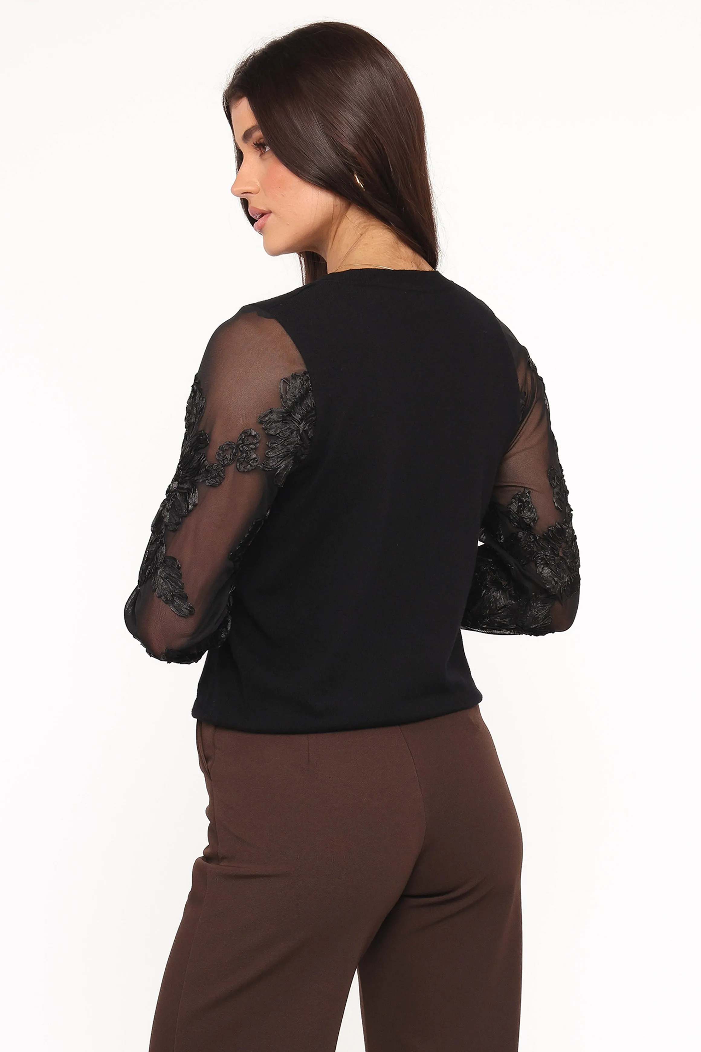 Cailin Sheer Sleeve Top - Black sold by Petal & Pup product image thumbnail 4