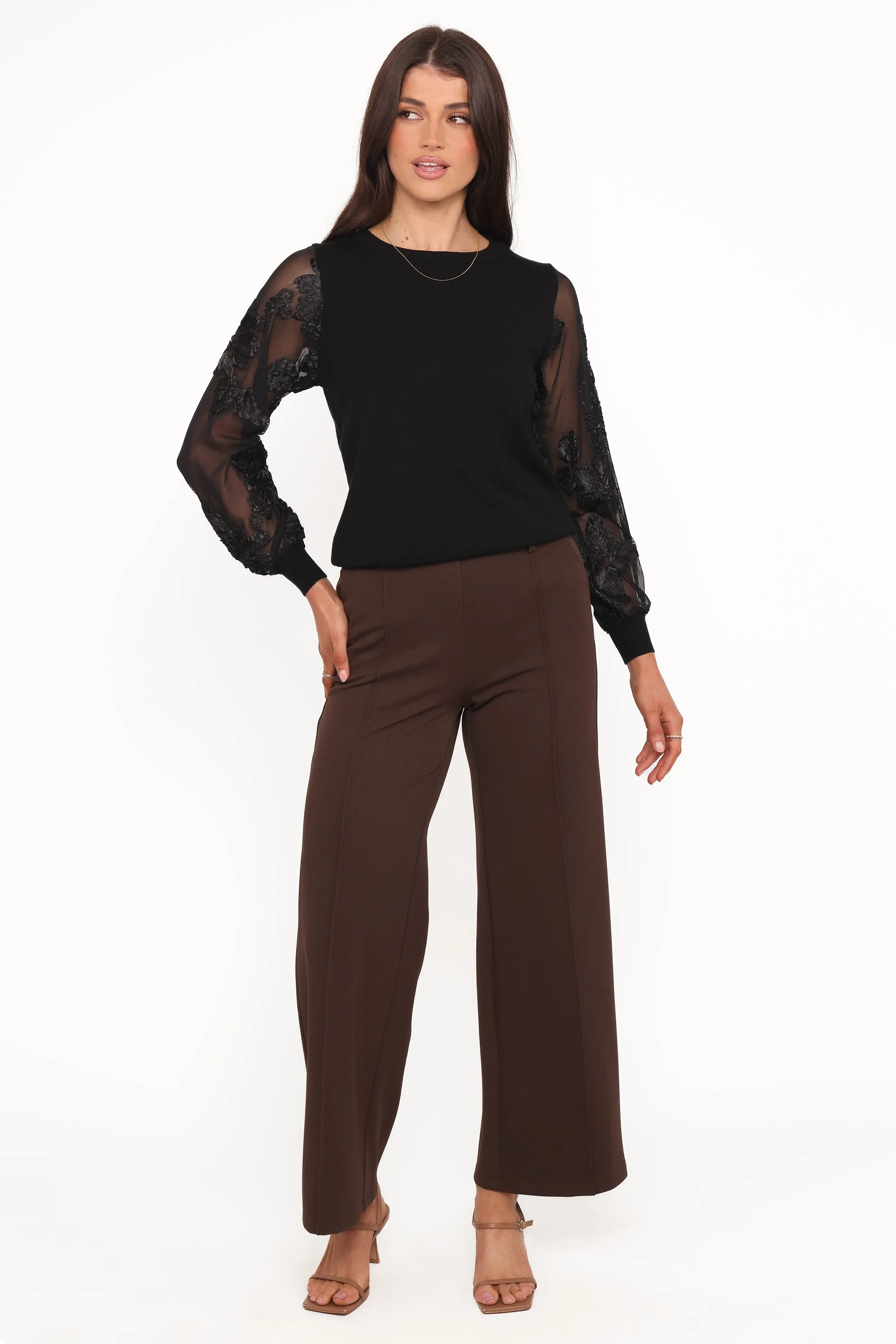 Cailin Sheer Sleeve Top - Black sold by Petal & Pup product image thumbnail 5