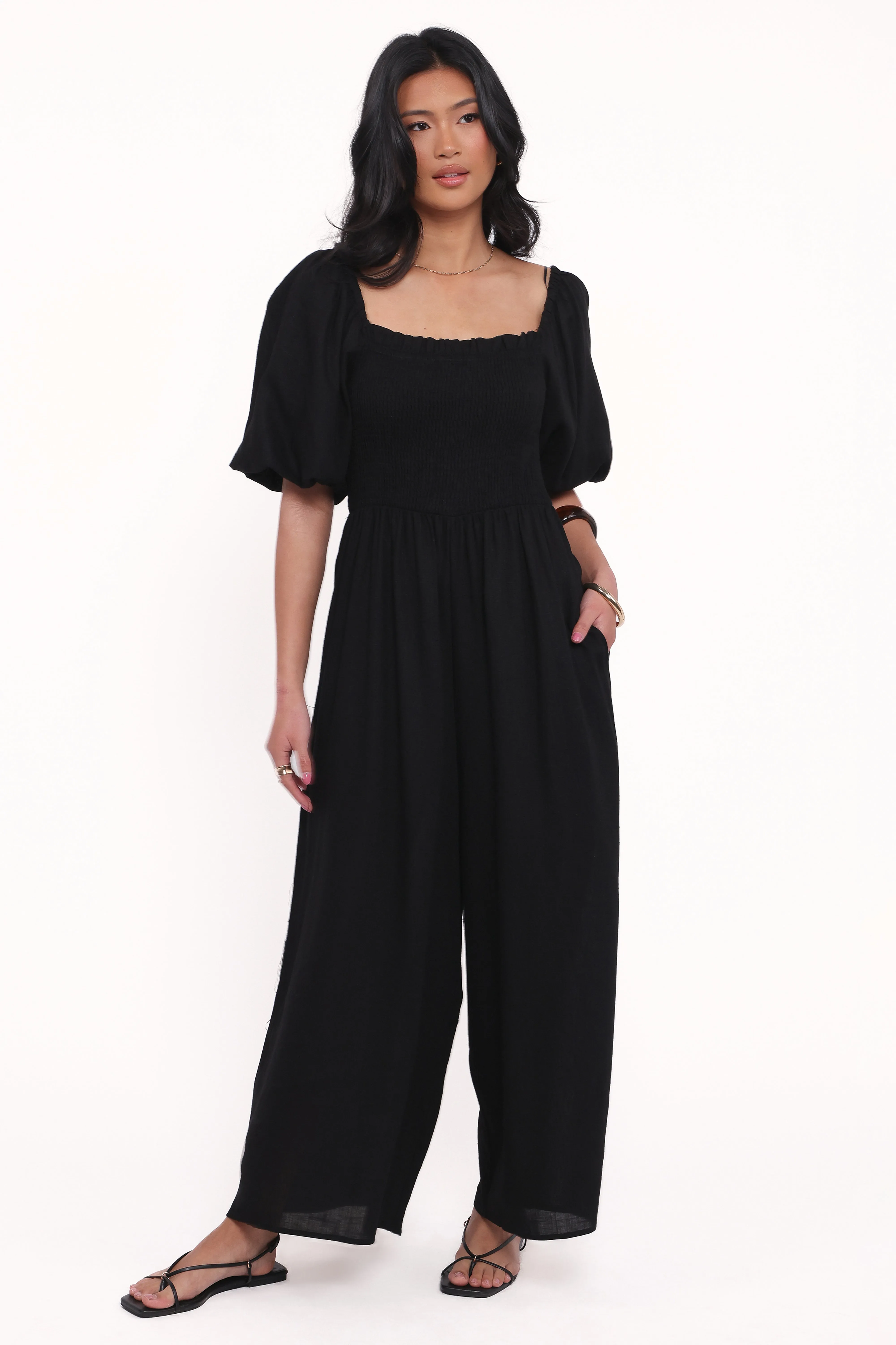 Ebony Jumpsuit - Black sold by Petal & Pup