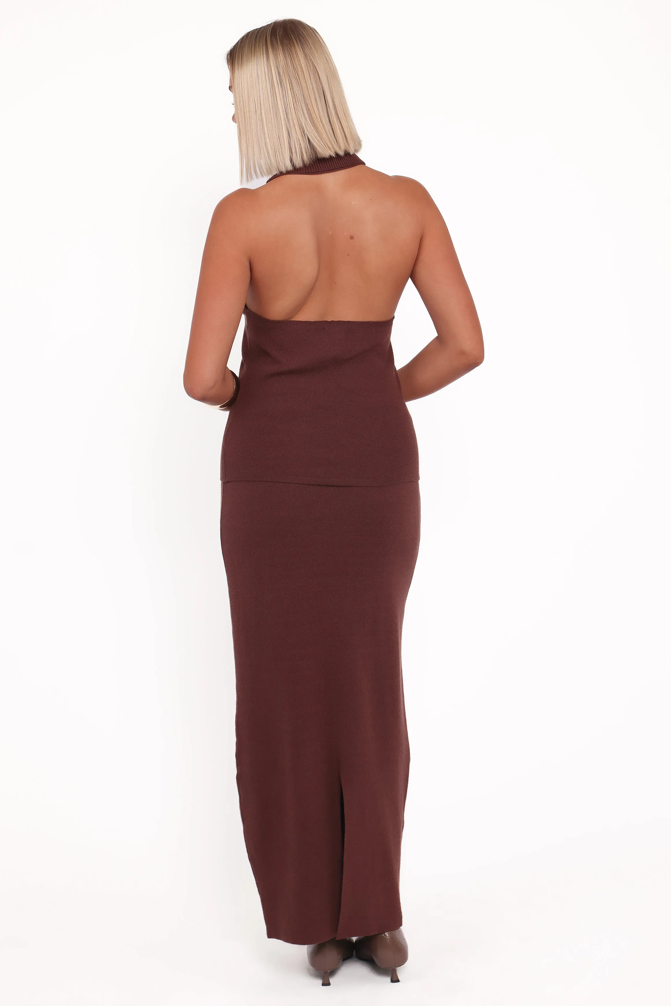 Halley Knit Halter Skirt Set - Brown sold by Petal & Pup product image thumbnail 4
