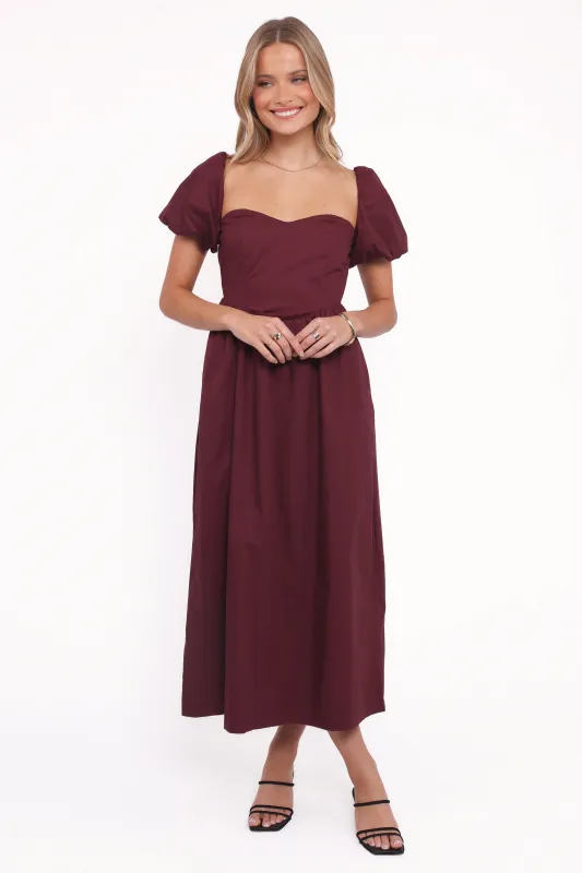 Remira Midi Dress - Cherry sold by Petal & Pup