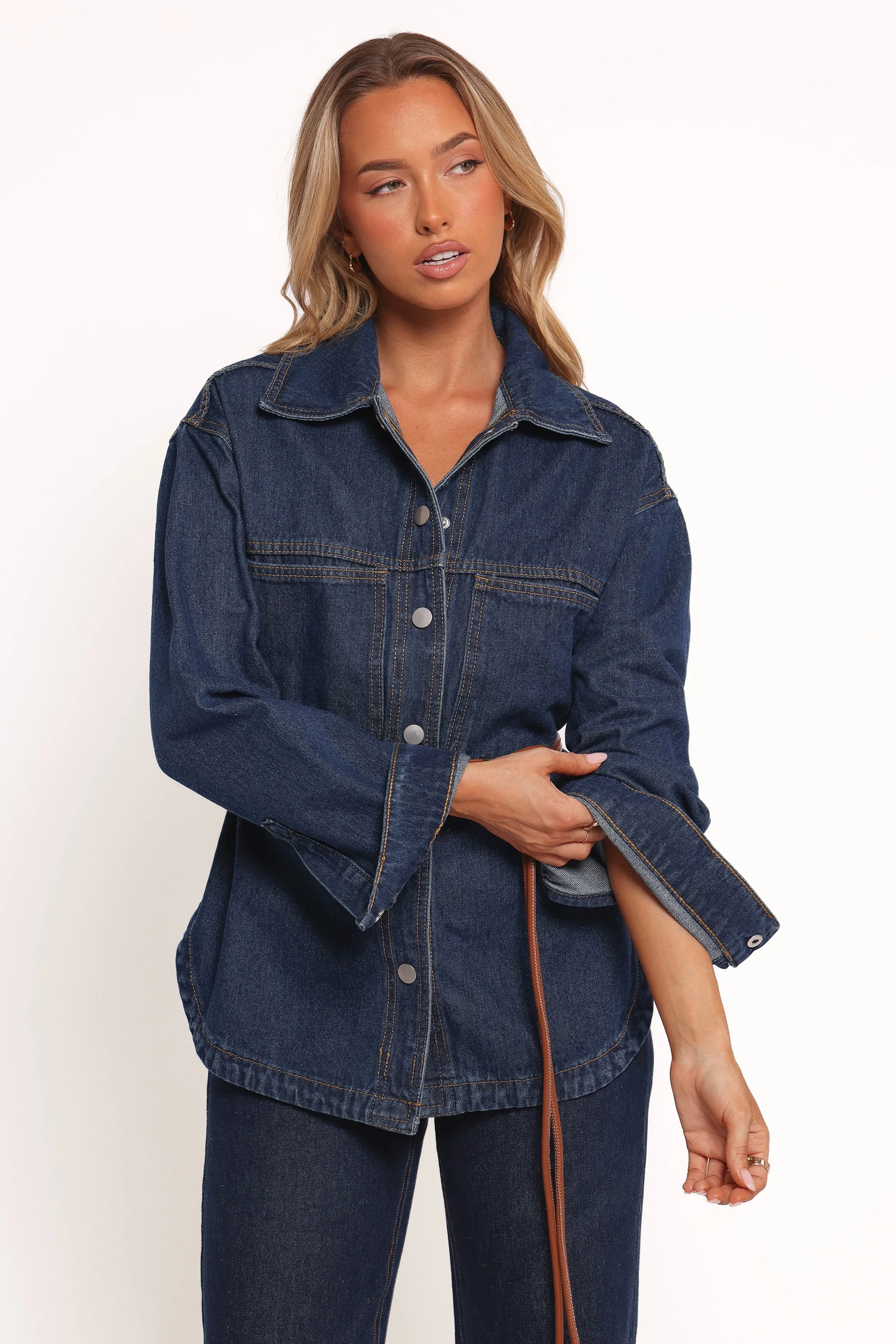 Dede Denim Shacket - Denim sold by Petal & Pup