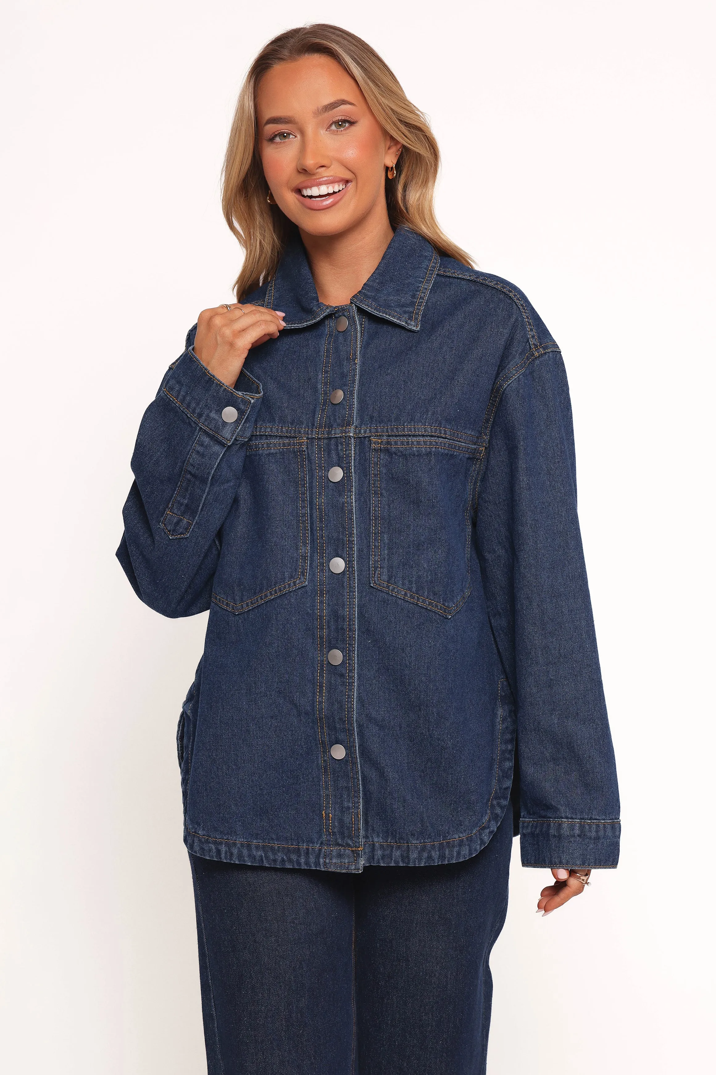 Dede Denim Shacket - Denim sold by Petal & Pup product image thumbnail 3