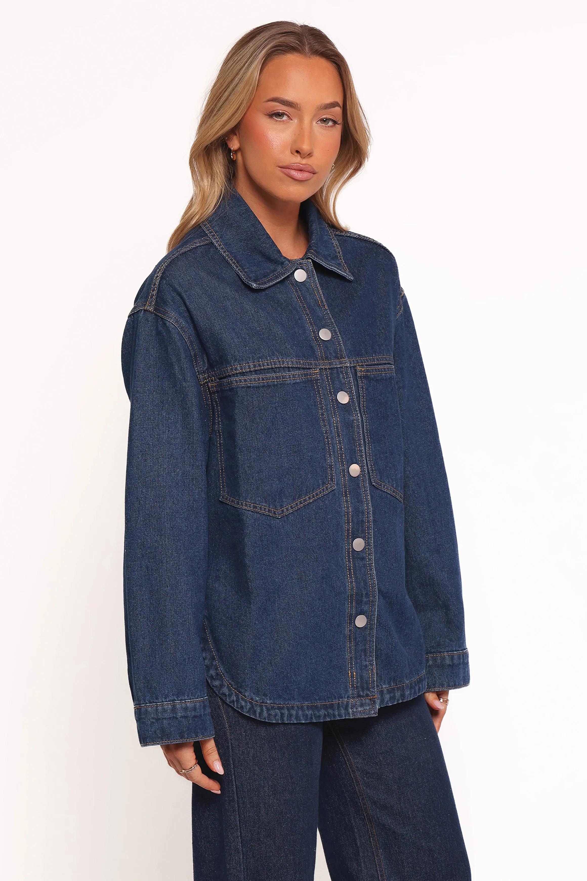 Dede Denim Shacket - Denim sold by Petal & Pup product image thumbnail 4