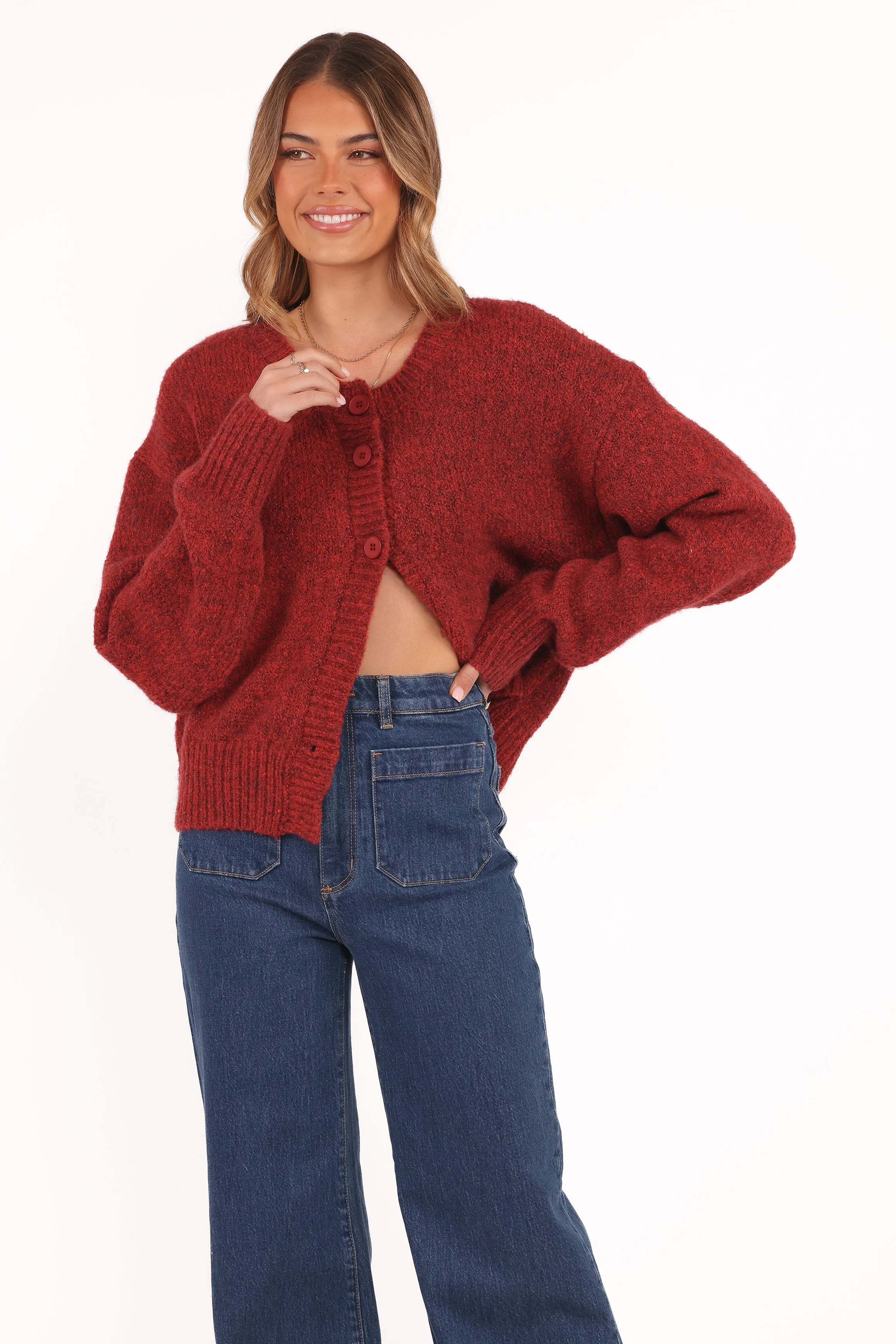 Lucah Cardigan - Dark Red sold by Petal & Pup