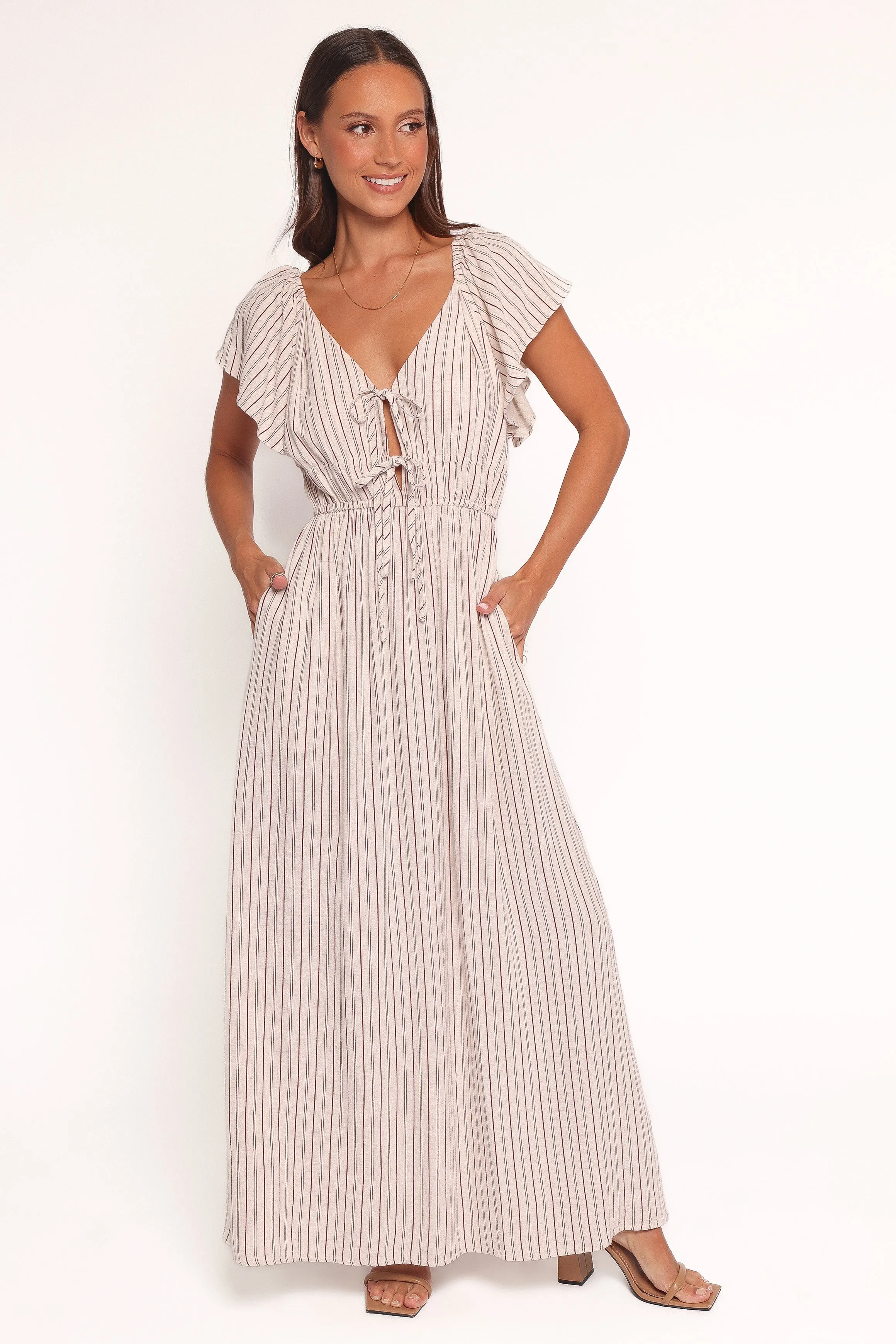 Martin Maxi Dress - Cherry Red Stripe sold by Petal & Pup