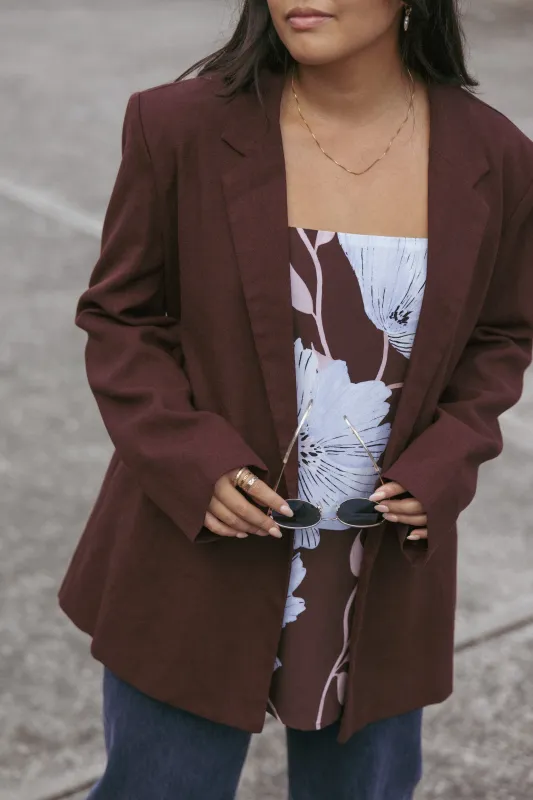 Rhodes Oversized Blazer - Espresso sold by Petal & Pup