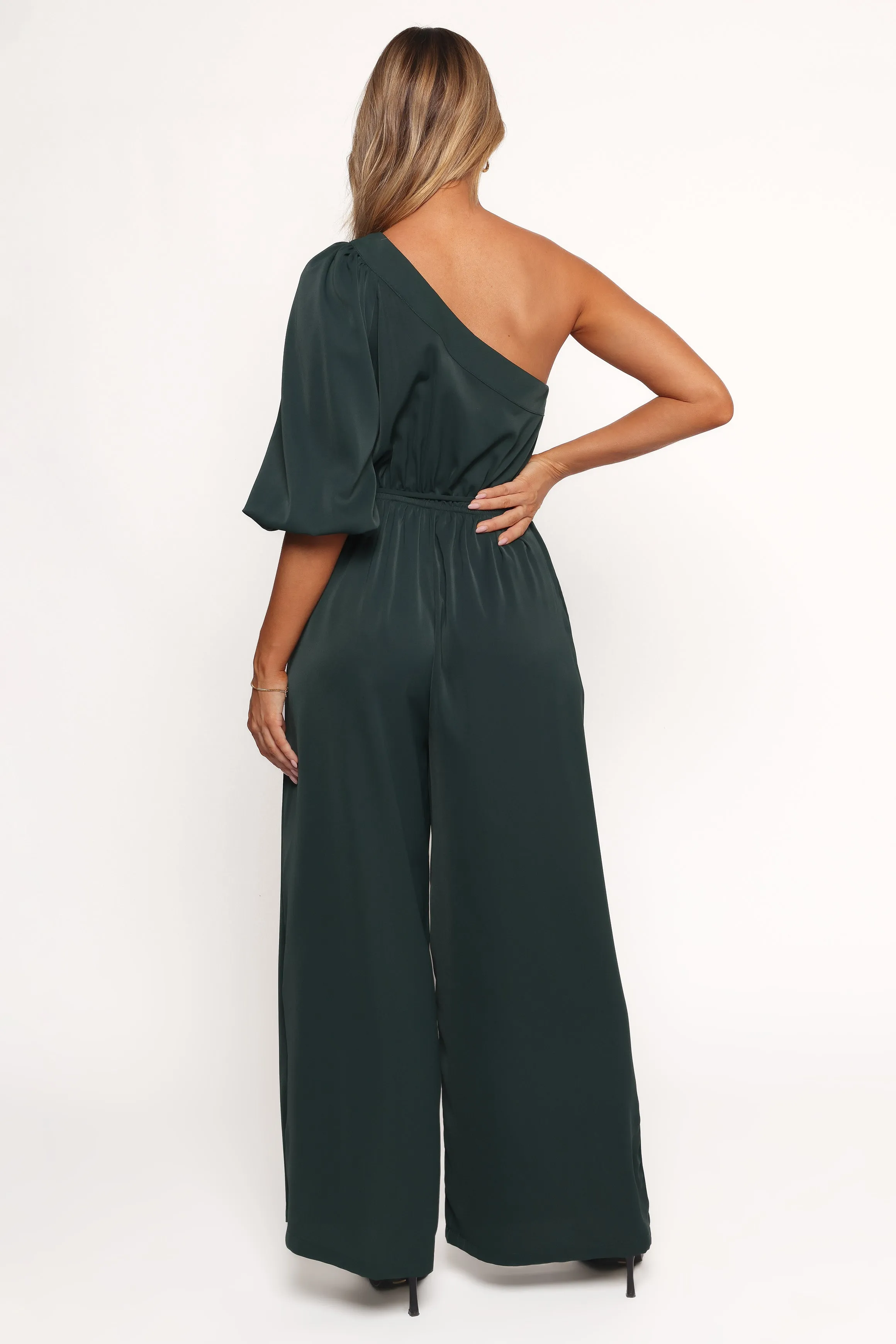 Hedda One Shoulder Jumpsuit - Emerald sold by Petal & Pup product image thumbnail 4