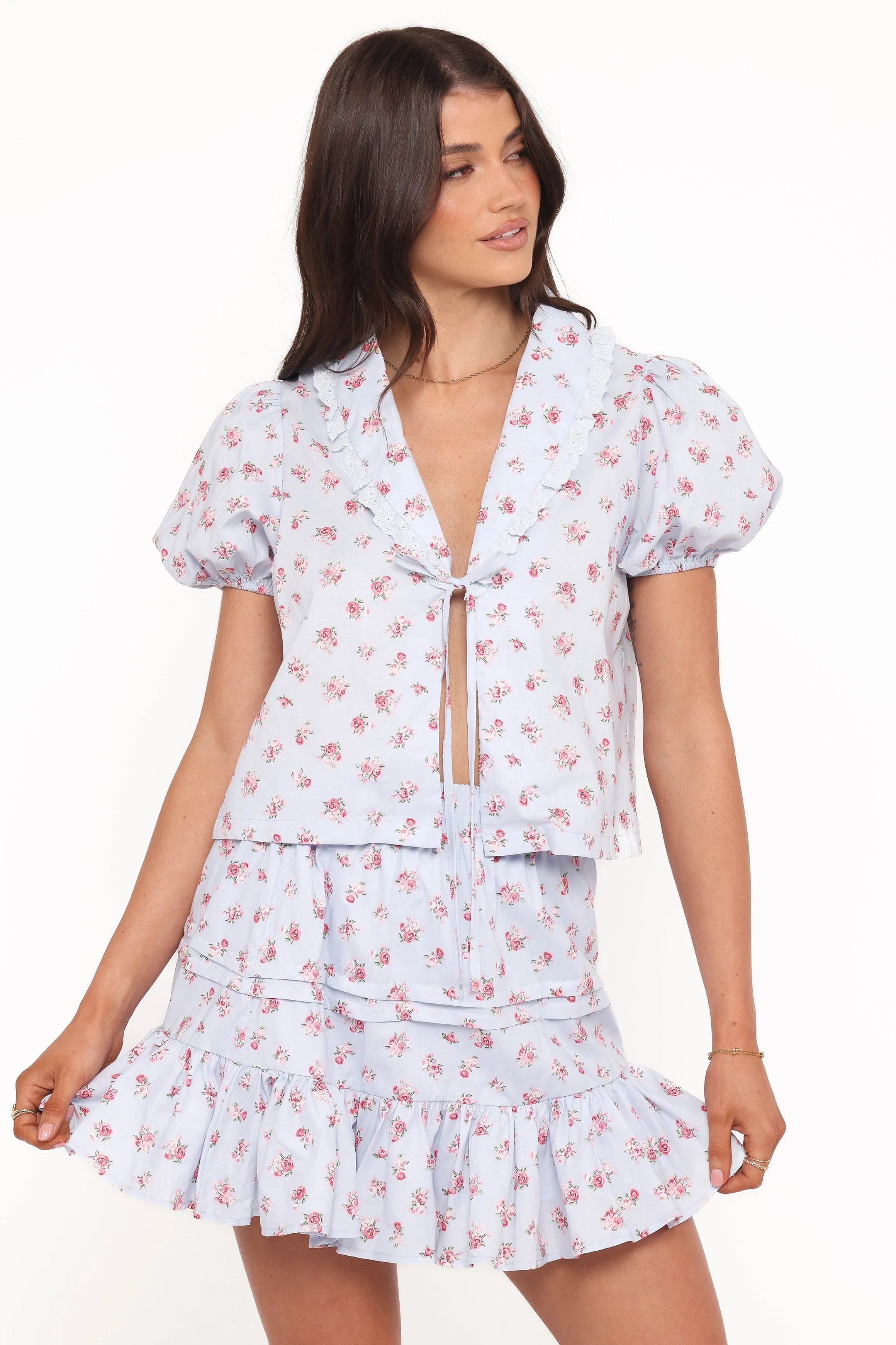 Courtney Skirt Set - Blue sold by Petal & Pup