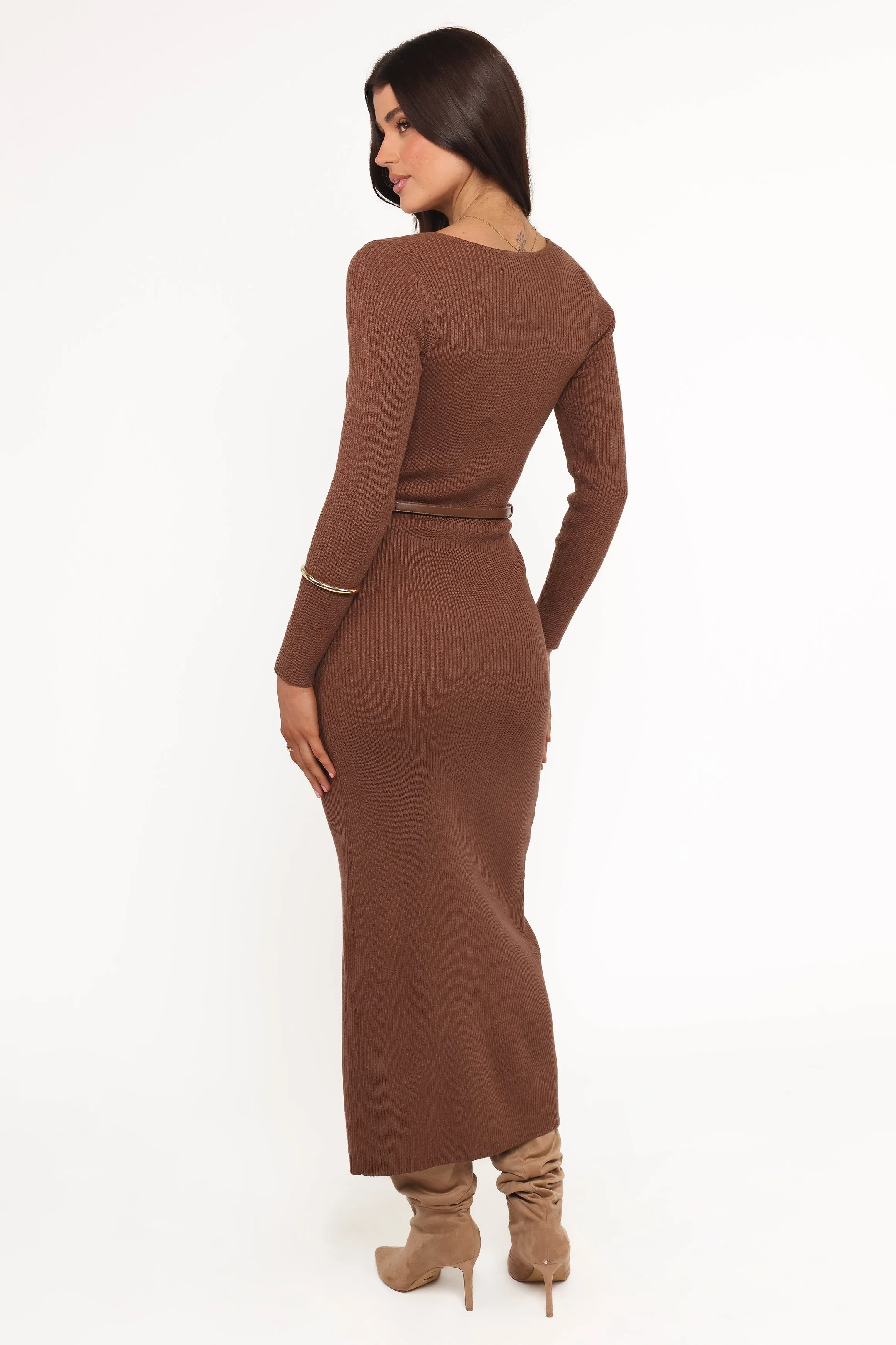 Brydie Long Sleeve Midi Dress - Chocolate Brown sold by Petal & Pup product image thumbnail 4