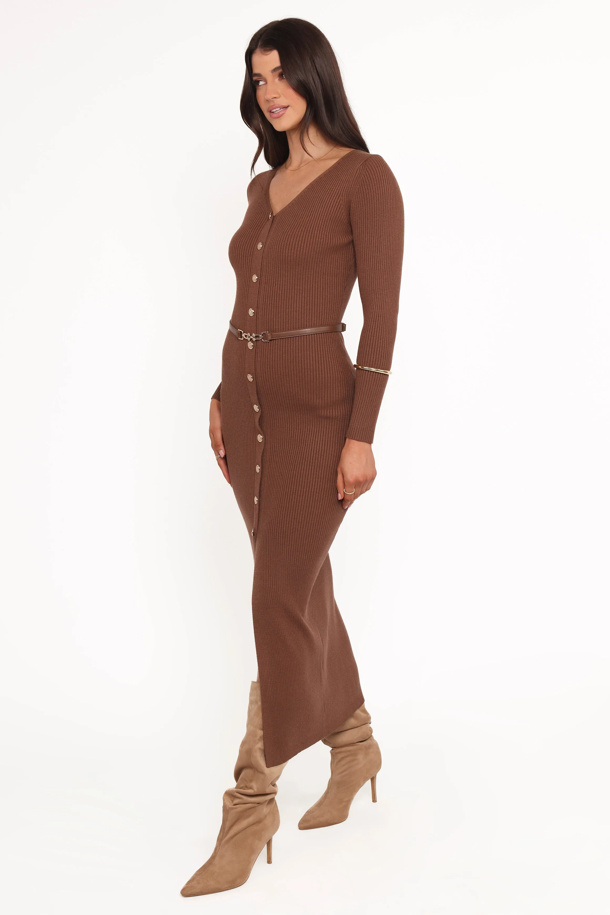 Brydie Long Sleeve Midi Dress - Chocolate Brown sold by Petal & Pup product image thumbnail 3