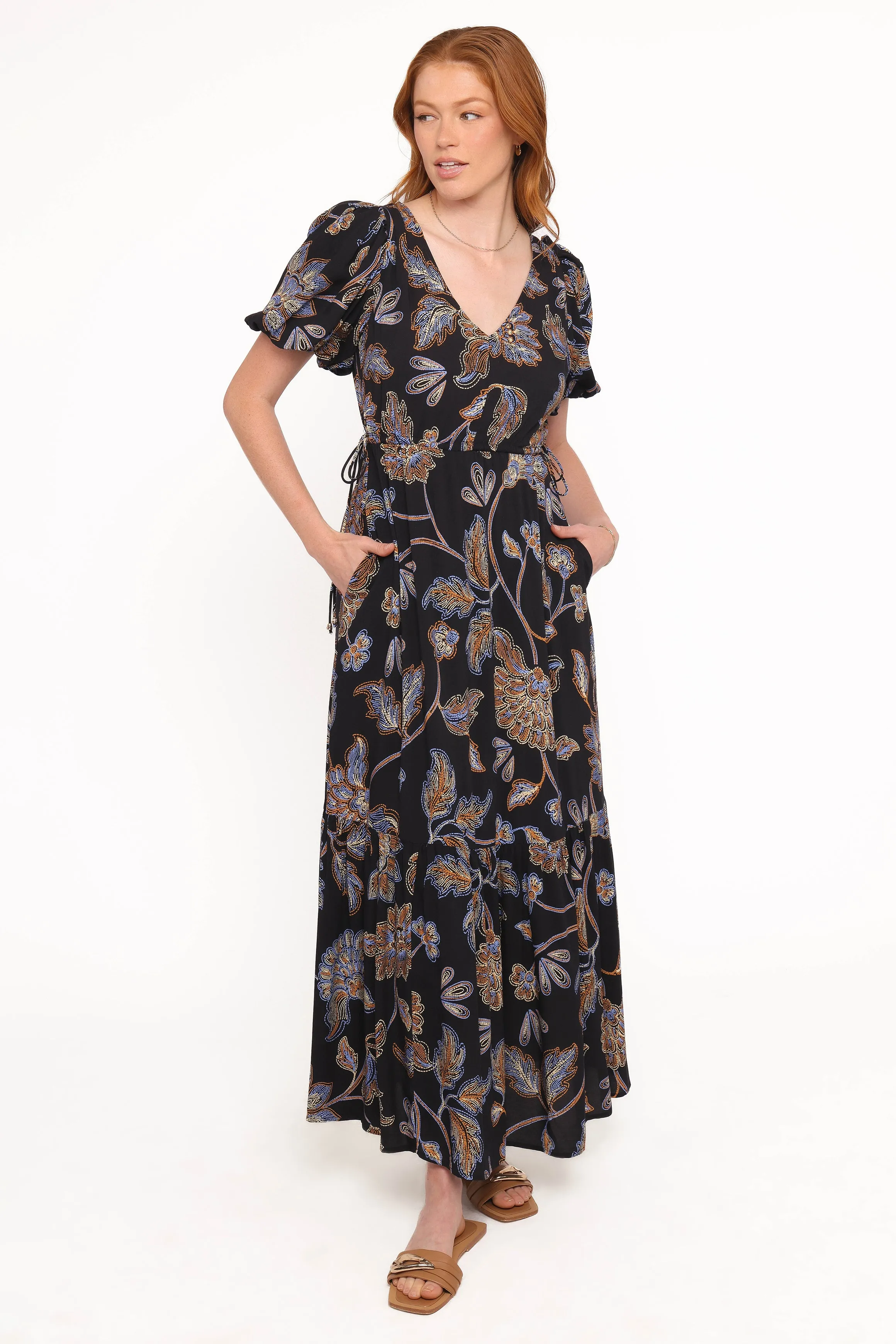 Loveen Maxi Dress - Black Floral sold by Petal & Pup