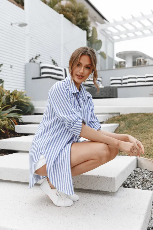 Drew Shirt - Blue Stripe sold by Petal & Pup